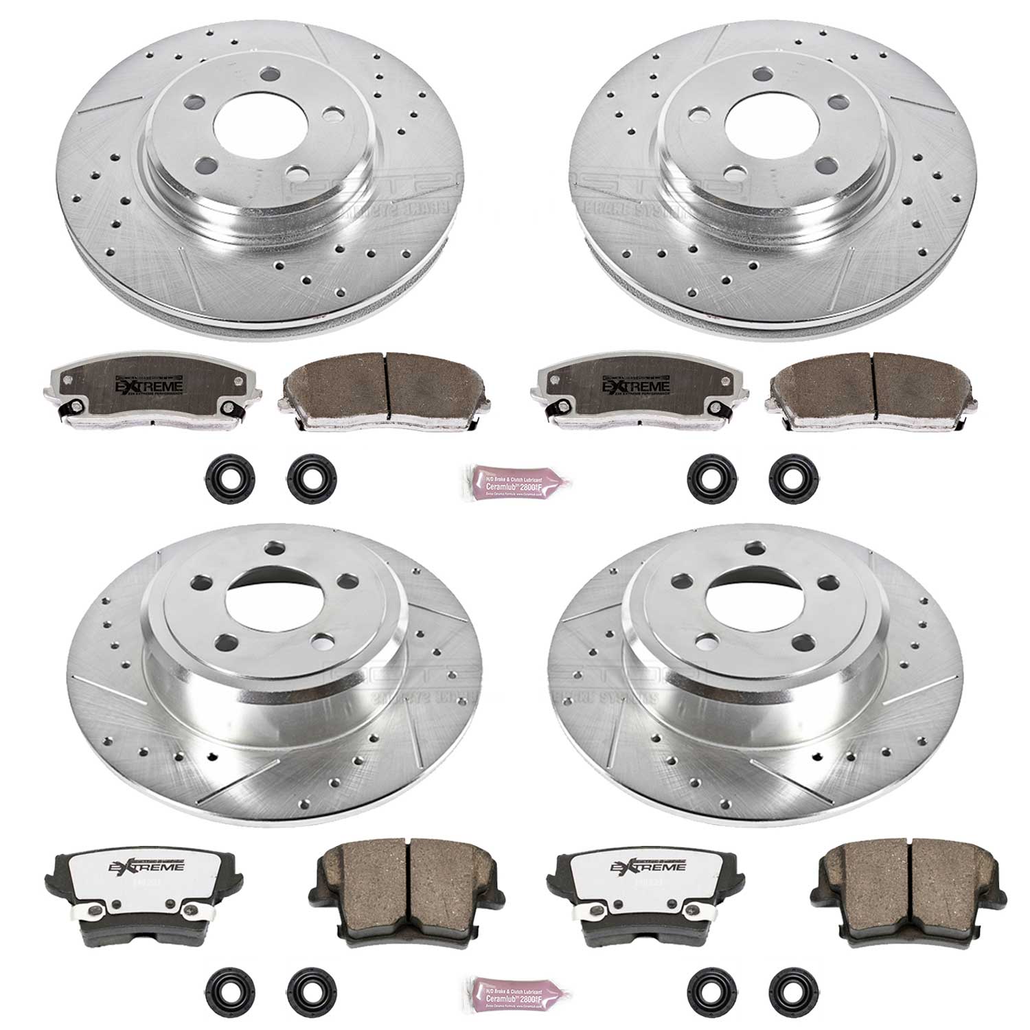Z26 Street Performance Ceramic Brake Pad and Drilled & Slotted Rotor Kit