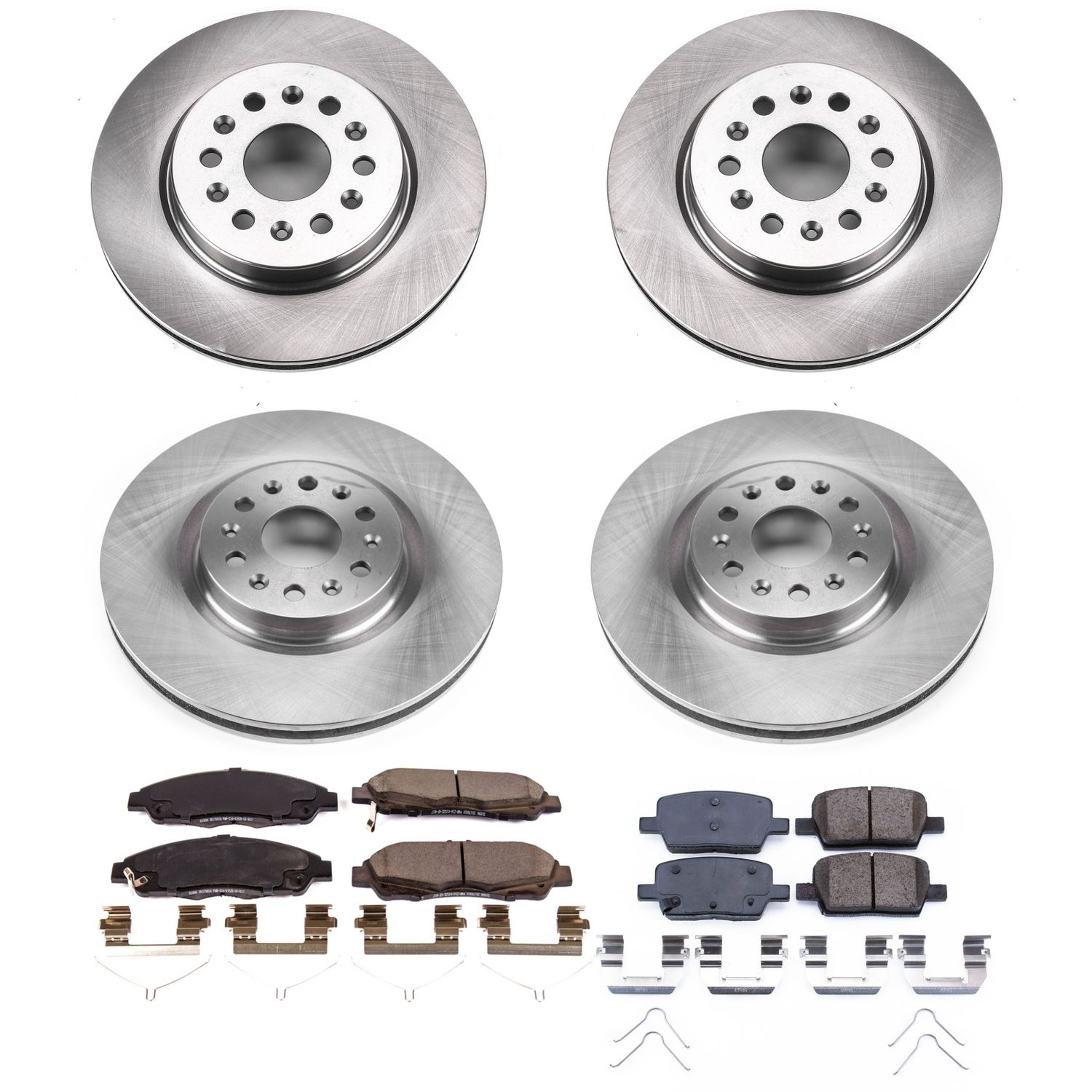 Oe Stock Replacement Low-Dust Ceramic Brake Pad And Rotor Kit