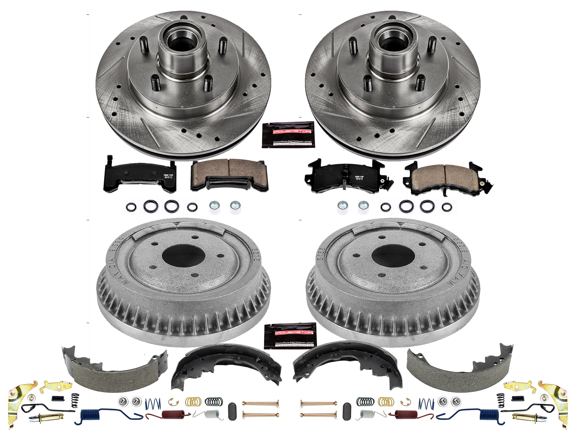 Z23 Daily Driver Carbon-Ceramic Pads, Drilled + Slotted Rotors, Drum + Shoe Kit