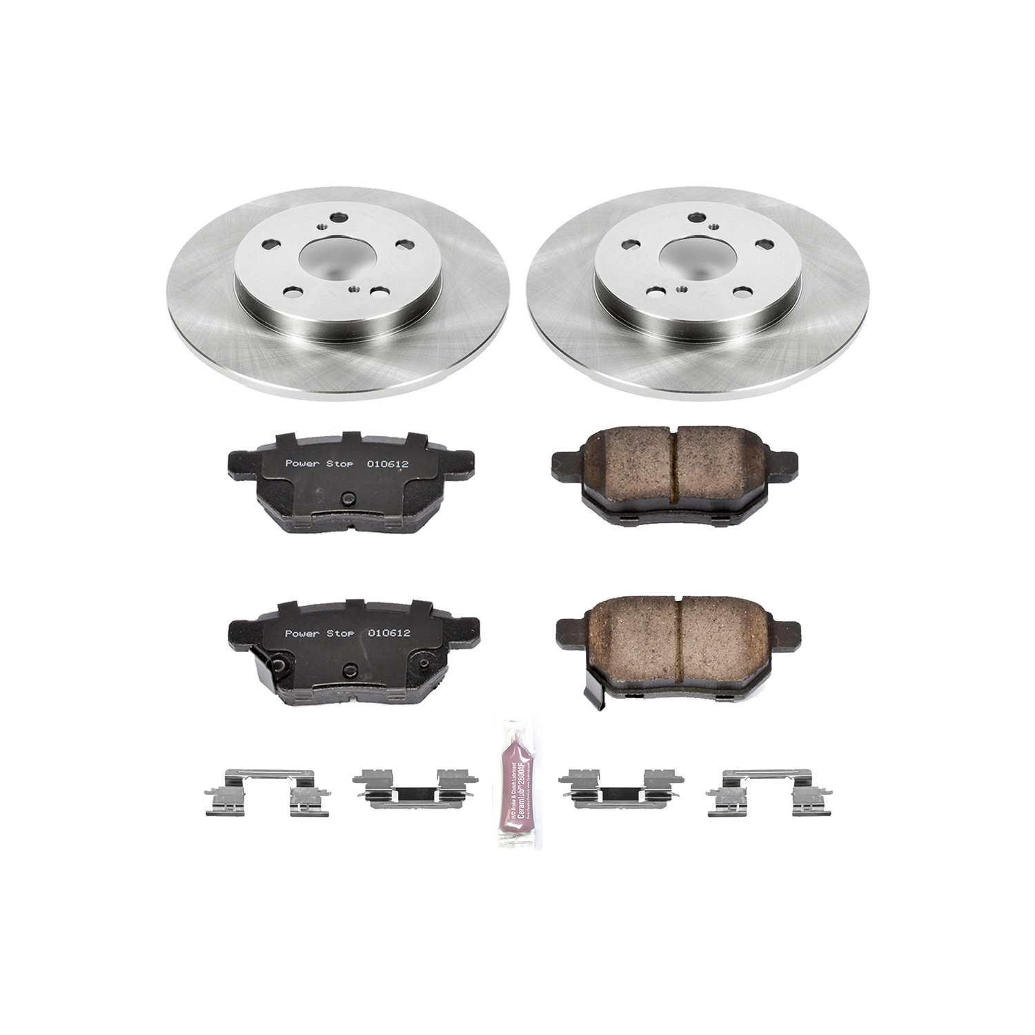 Oe Stock Replacement Low-Dust Ceramic Brake Pad And Rotor Kit