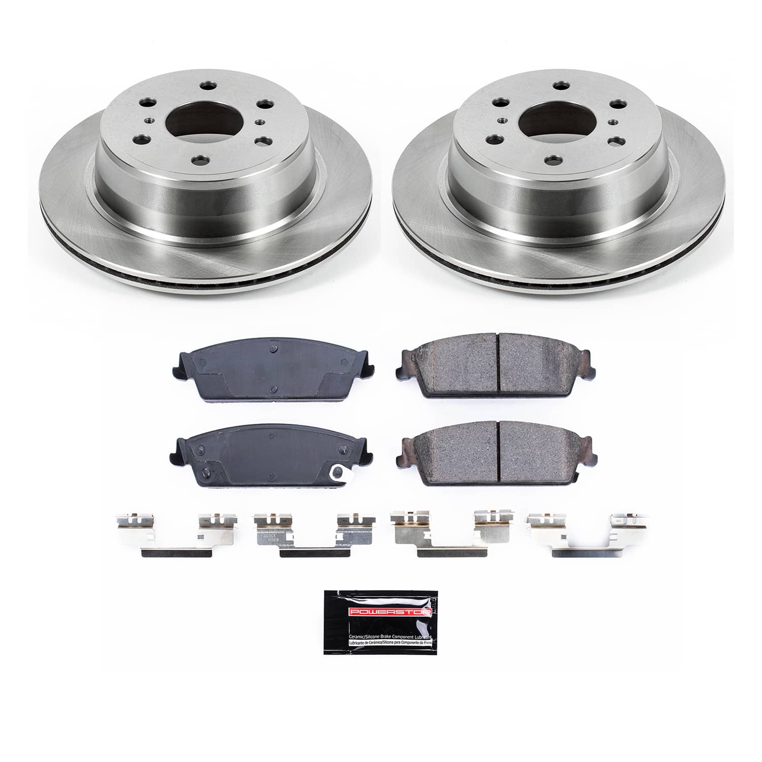 Oe Stock Replacement Low-Dust Ceramic Brake Pad And Rotor Kit