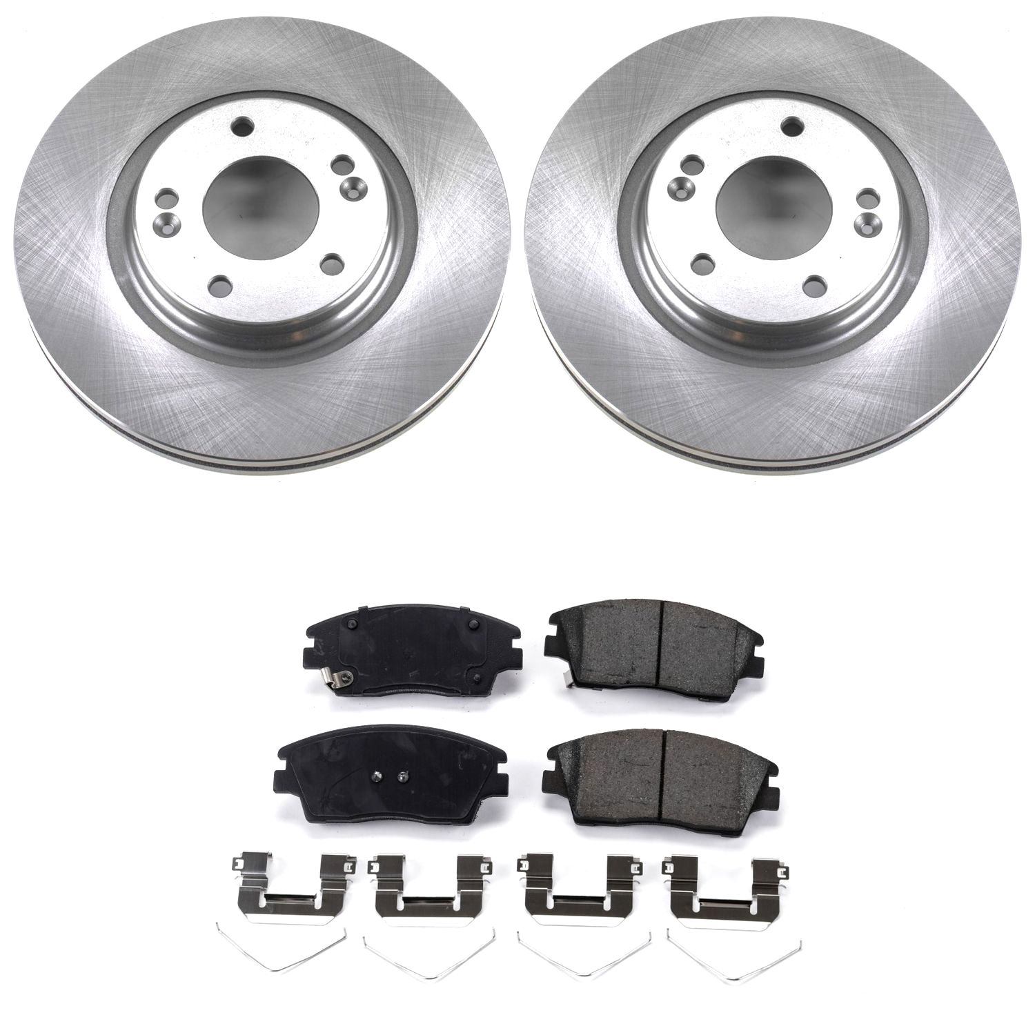 Oe Stock Replacement Low-Dust Ceramic Brake Pad And Rotor Kit