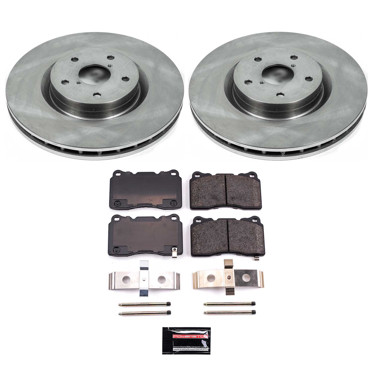 Oe Stock Replacement Low-Dust Ceramic Brake Pad And Rotor Kit