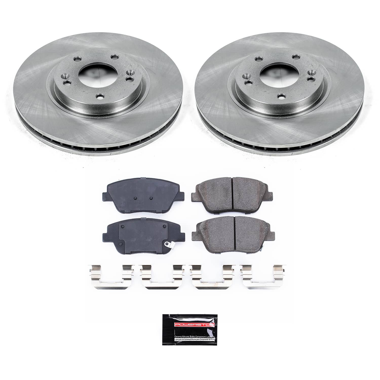 Oe Stock Replacement Low-Dust Ceramic Brake Pad And Rotor Kit