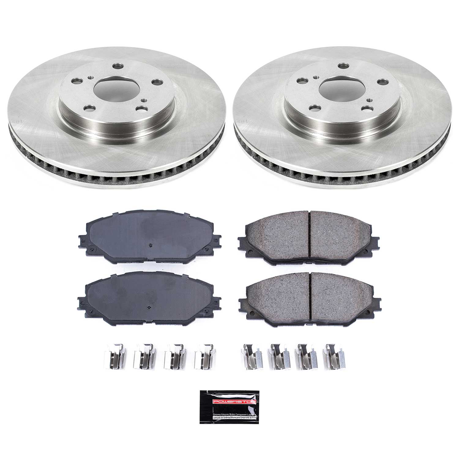 Oe Stock Replacement Low-Dust Ceramic Brake Pad And Rotor Kit