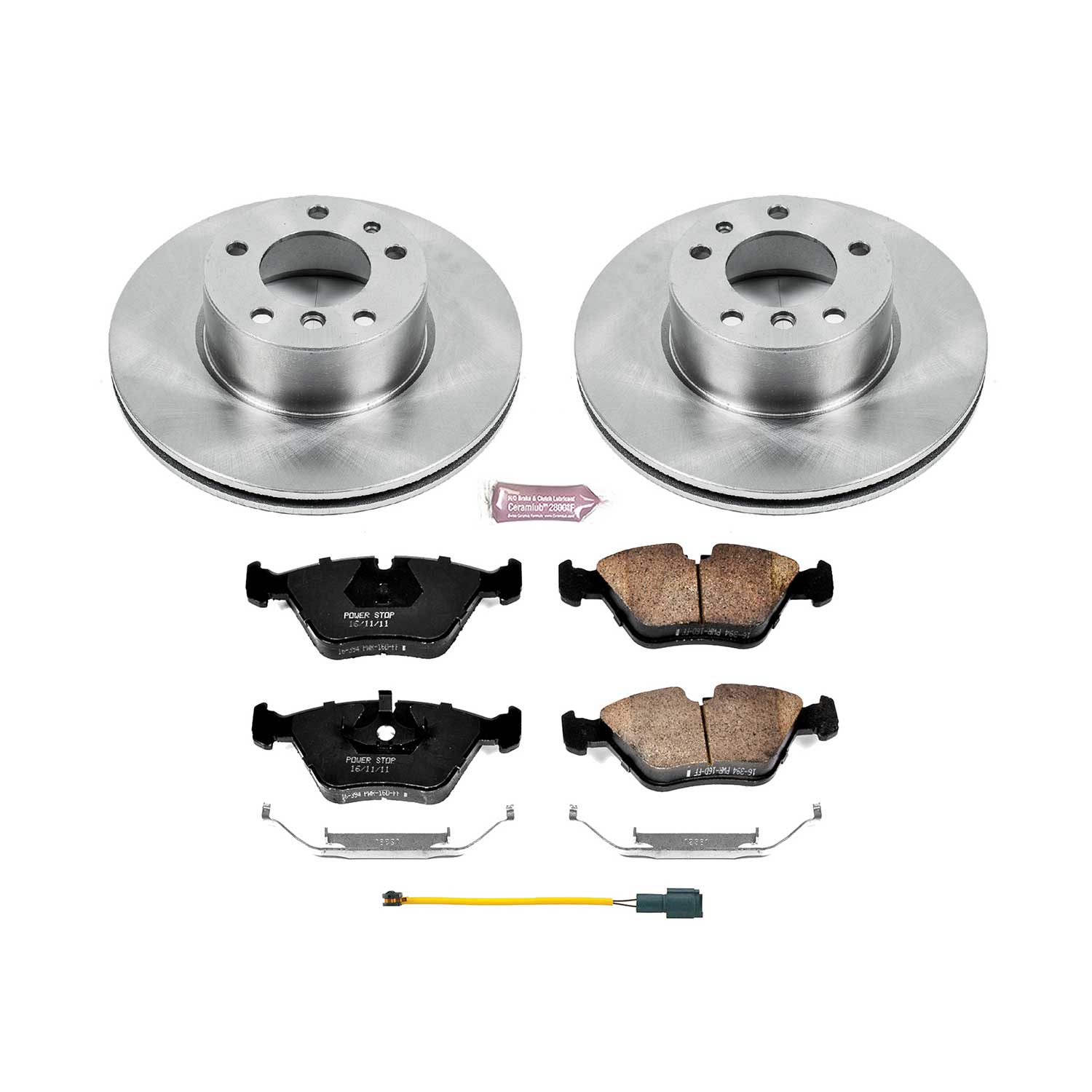 Oe Stock Replacement Low-Dust Ceramic Brake Pad And Rotor Kit