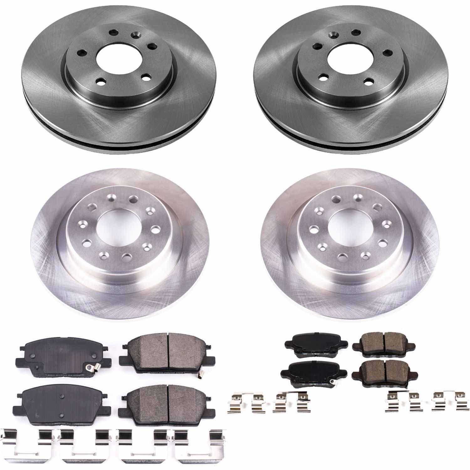 Oe Stock Replacement Low-Dust Ceramic Brake Pad And Rotor Kit