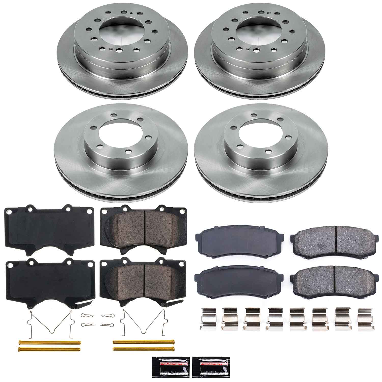 Oe Stock Replacement Low-Dust Ceramic Brake Pad And Rotor Kit