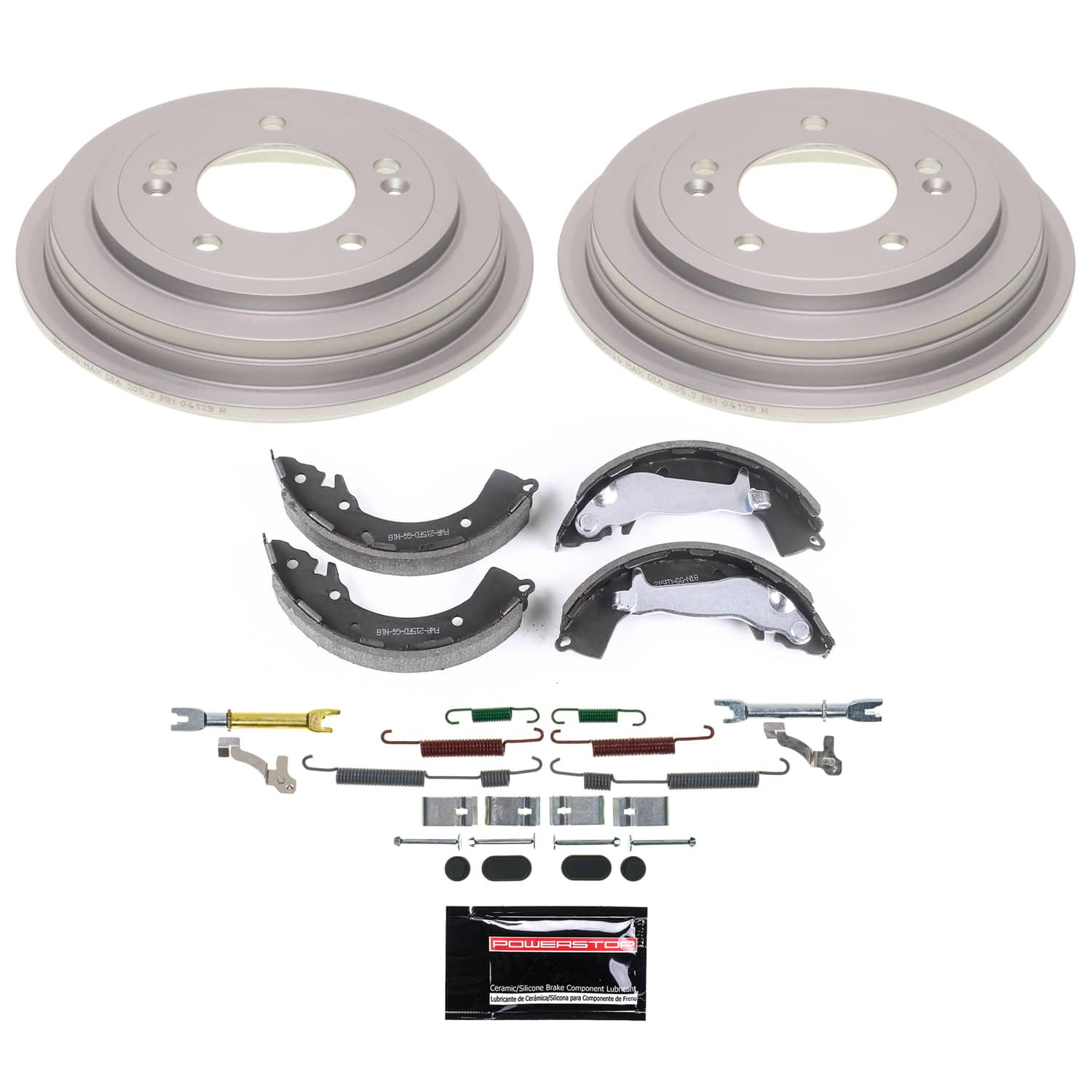 Oe Stock Replacement Low-Dust Ceramic Brake Pad, Rotors, Drum + Shoe Kit