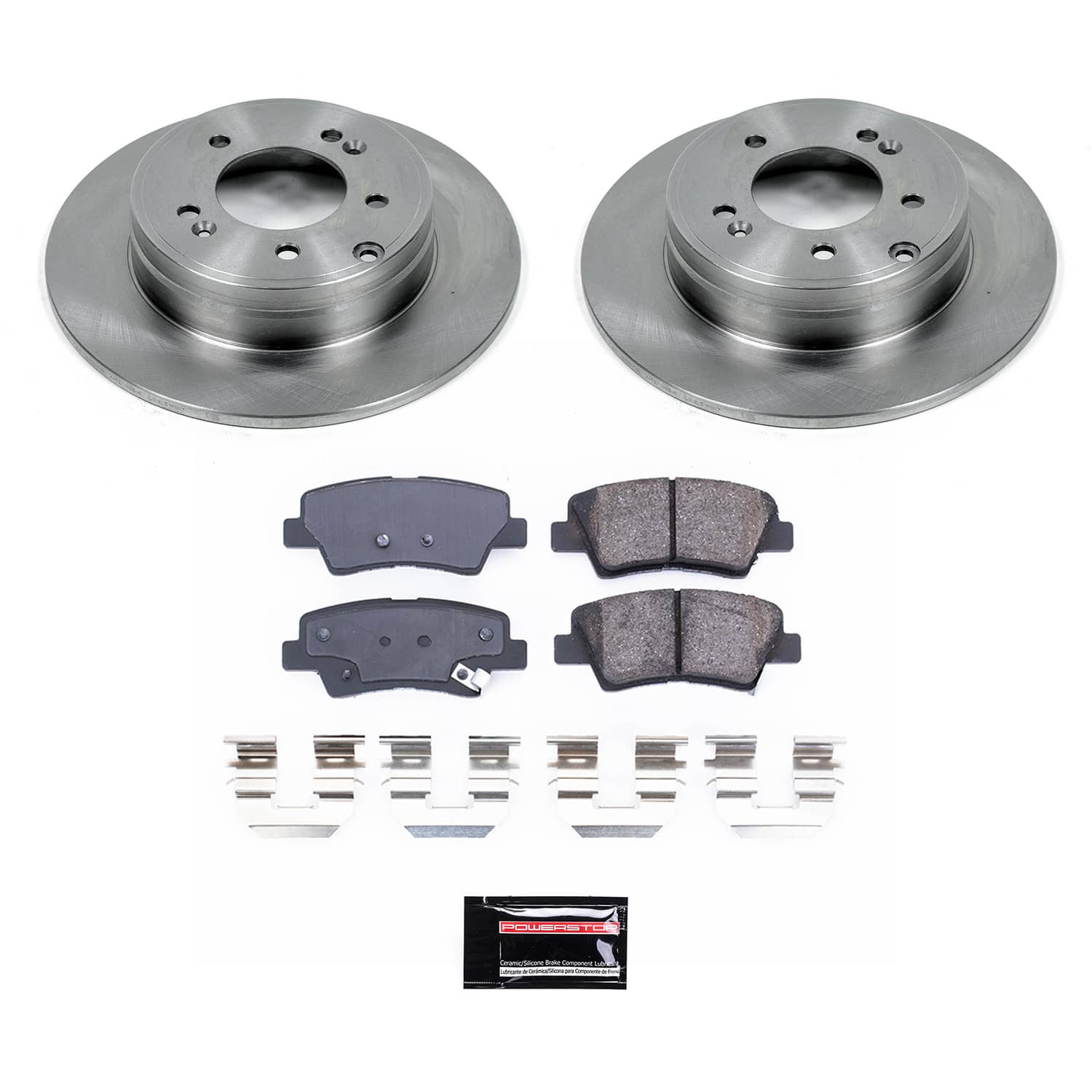 Oe Stock Replacement Low-Dust Ceramic Brake Pad And Rotor Kit
