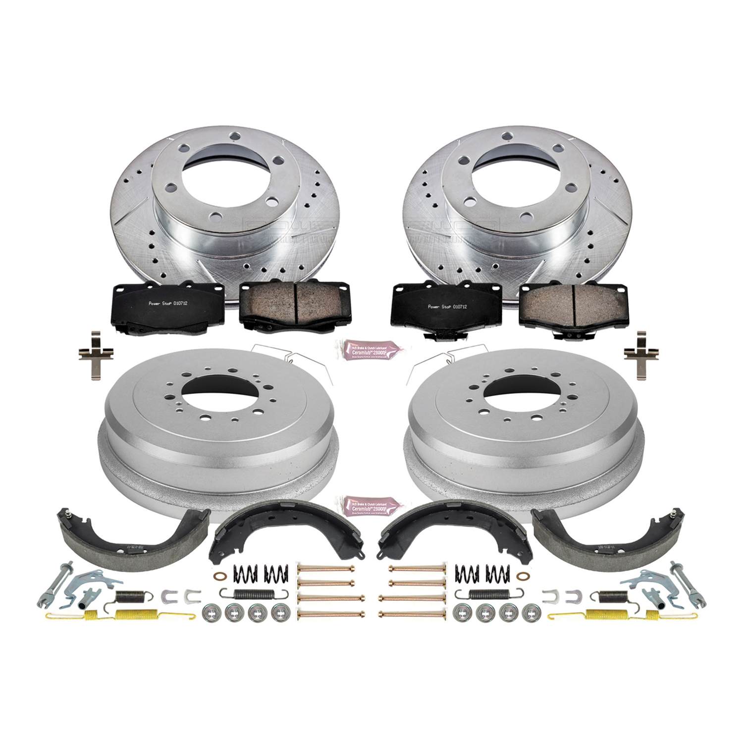 Z23 Daily Driver Carbon-Ceramic Pads, Drilled + Slotted Rotors, Drum + Shoe Kit