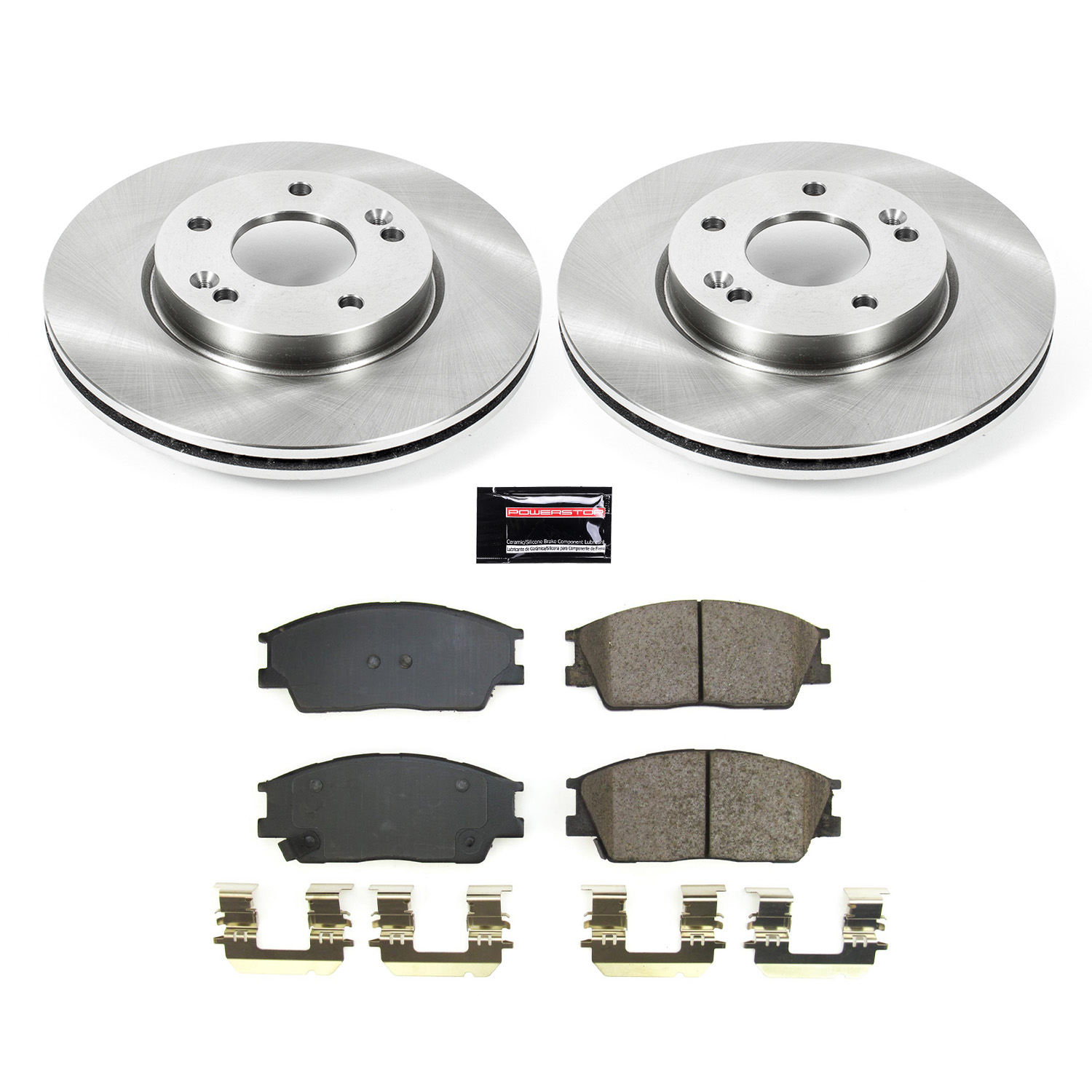 Oe Stock Replacement Low-Dust Ceramic Brake Pad And Rotor Kit