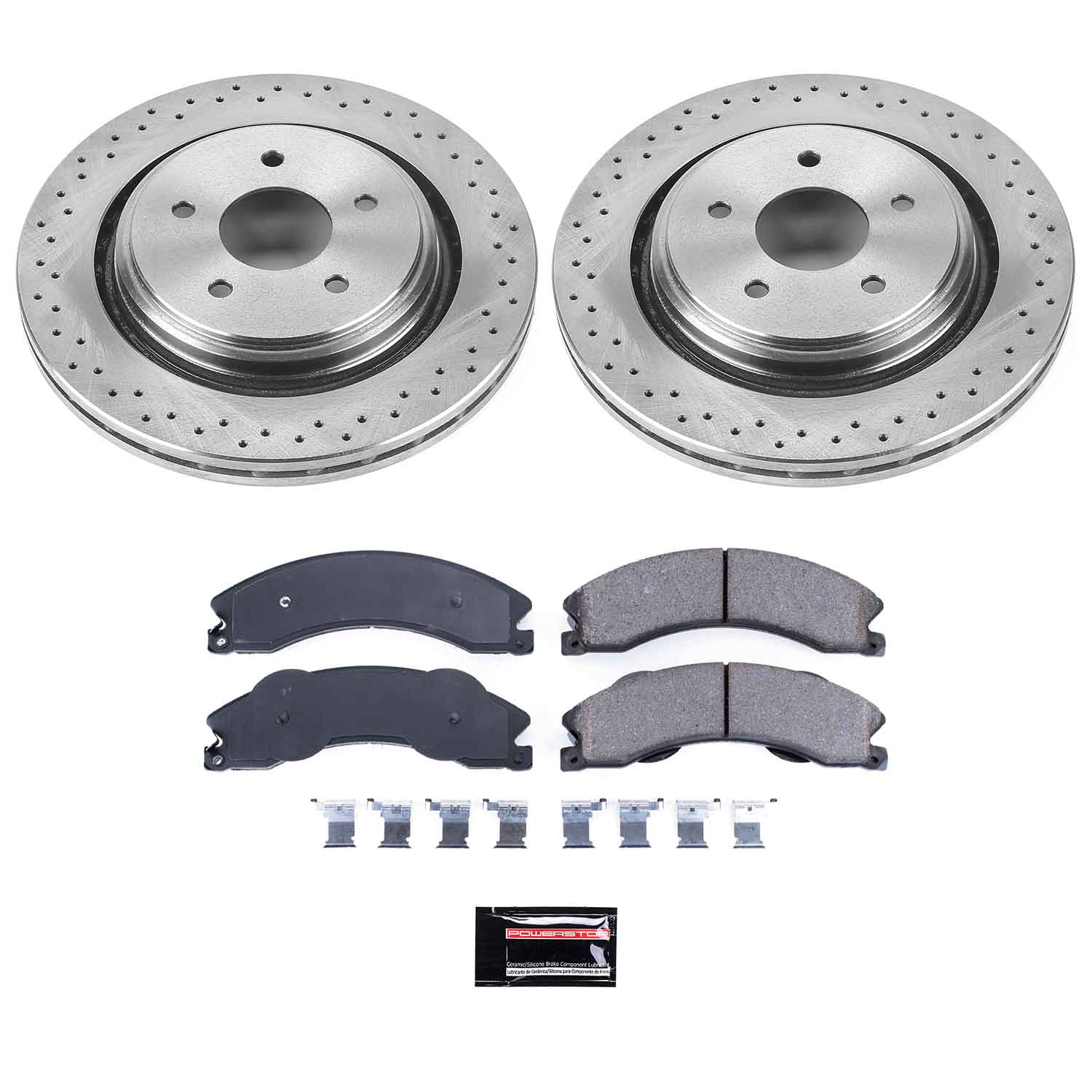 Oe Stock Replacement Low-Dust Ceramic Brake Pad And Rotor Kit