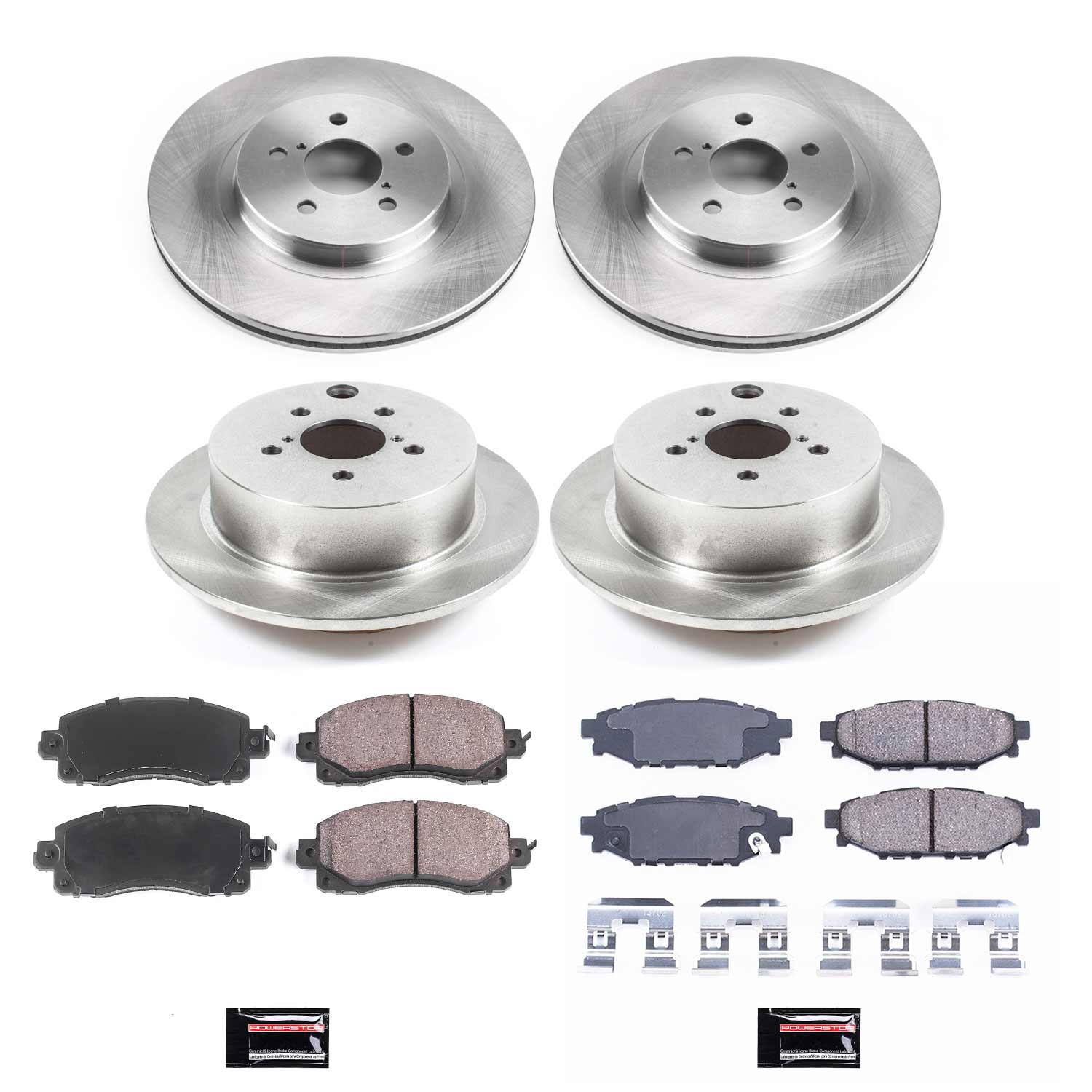 Oe Stock Replacement Low-Dust Ceramic Brake Pad And Rotor Kit