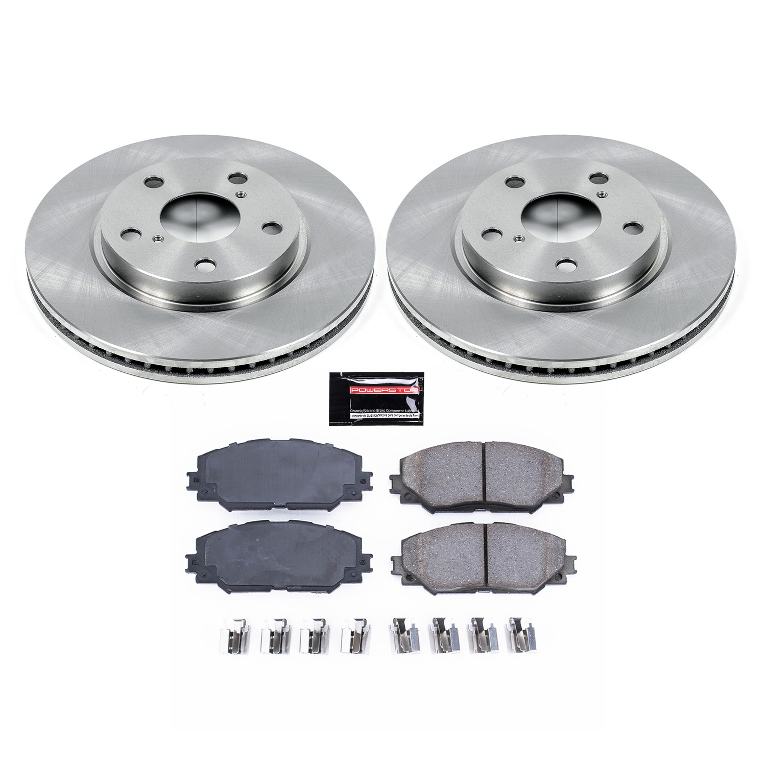 Oe Stock Replacement Low-Dust Ceramic Brake Pad And Rotor Kit