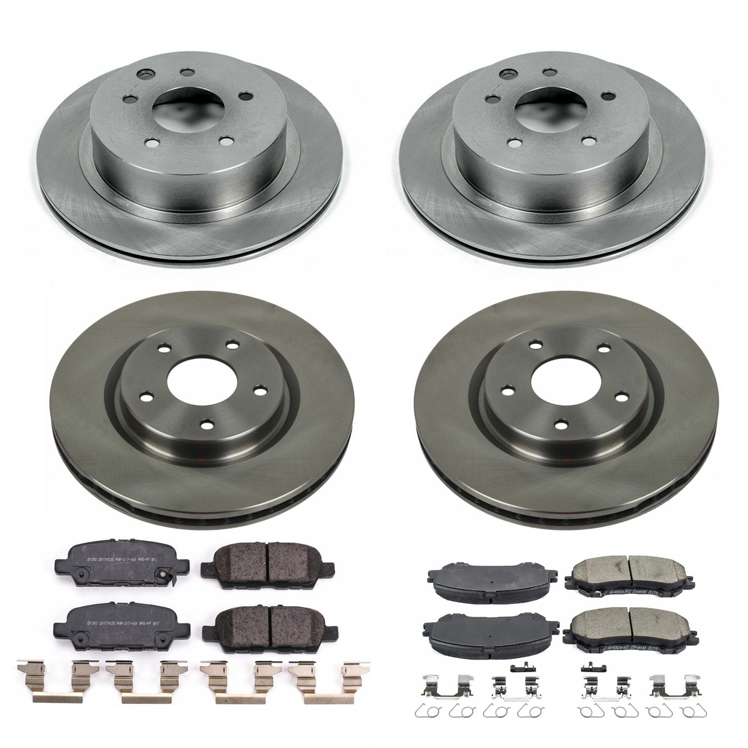 Oe Stock Replacement Low-Dust Ceramic Brake Pad And Rotor Kit
