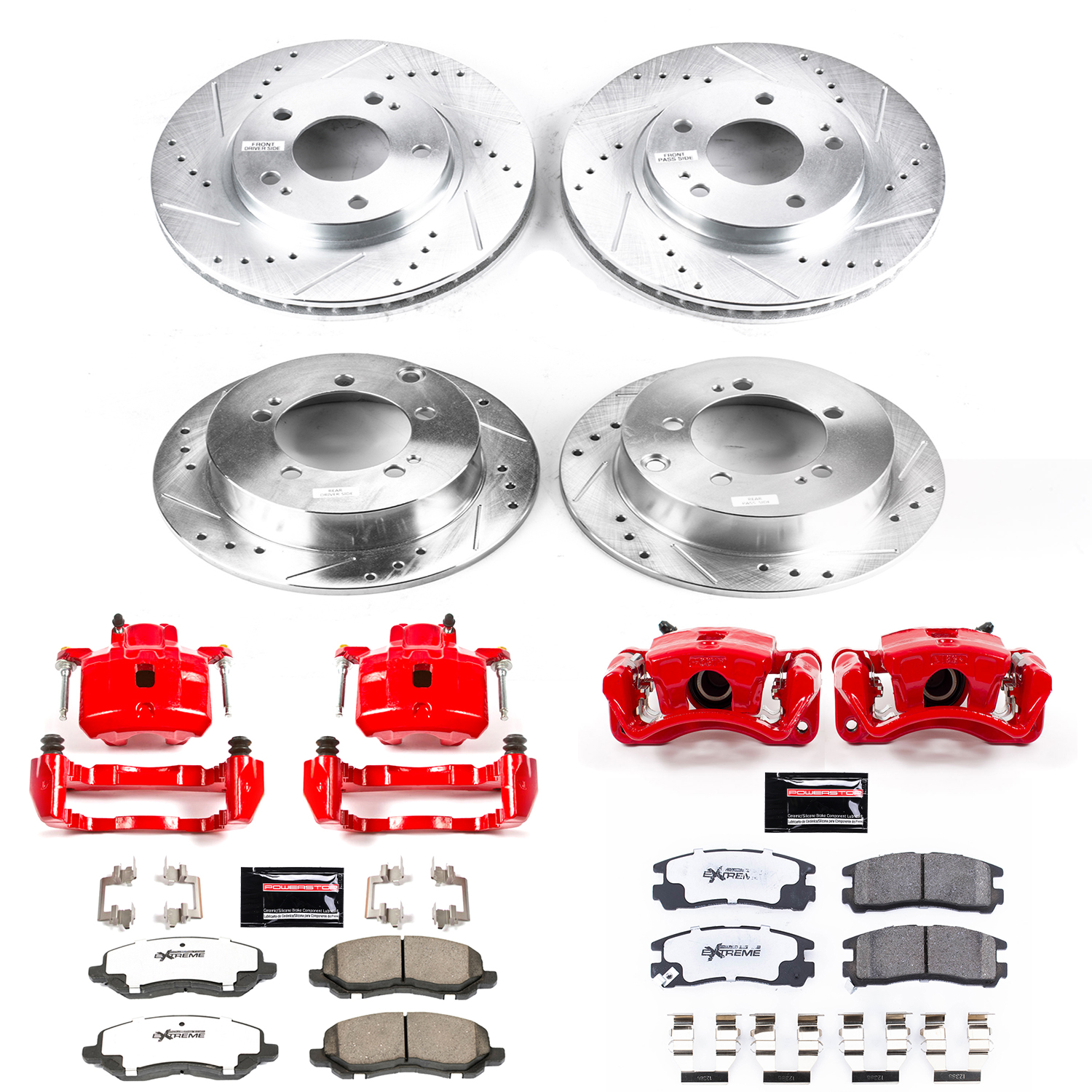 Z26 Street Performance Ceramic Brake Pad, Drilled Slotted Rotor, and Caliper Kit