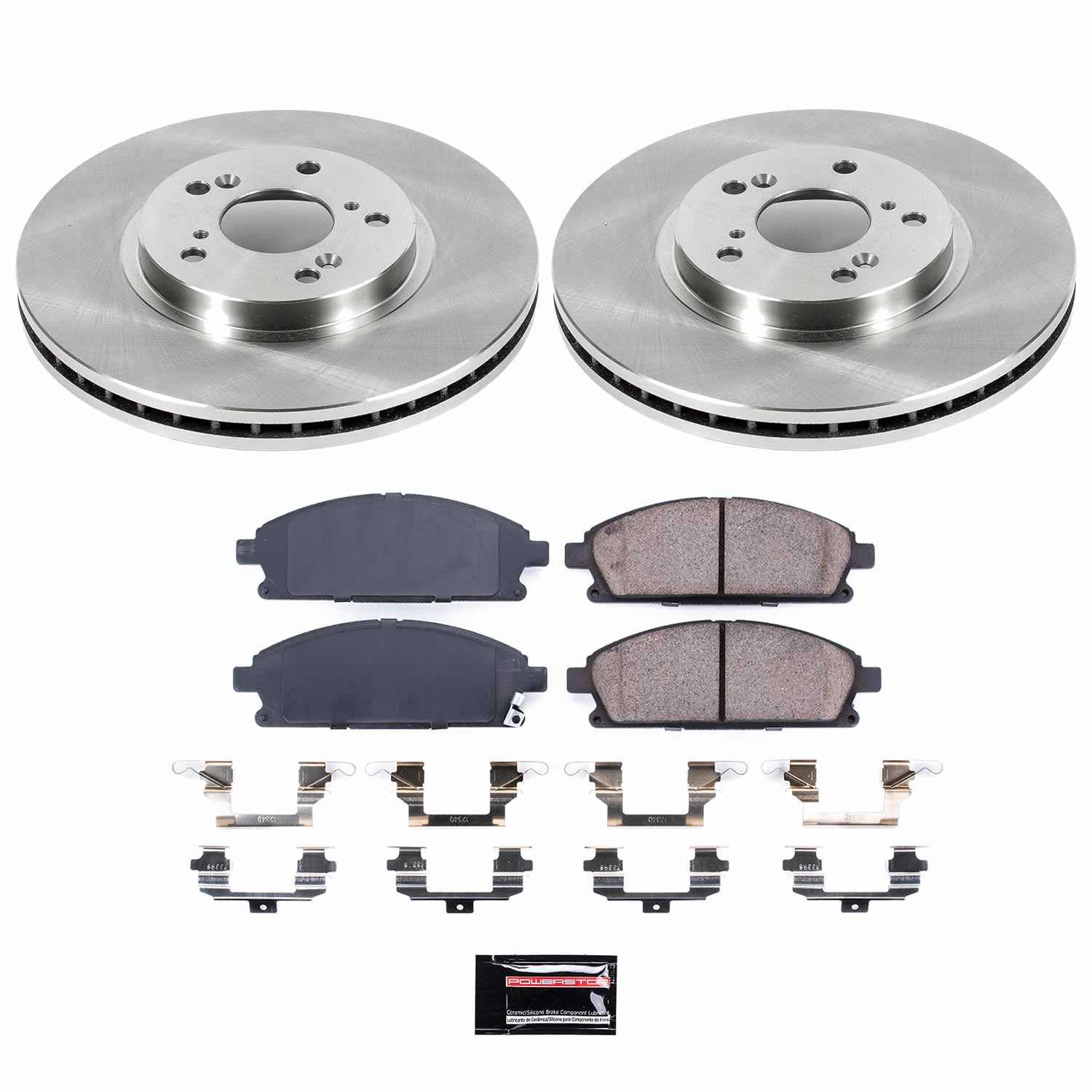Oe Stock Replacement Low-Dust Ceramic Brake Pad And Rotor Kit
