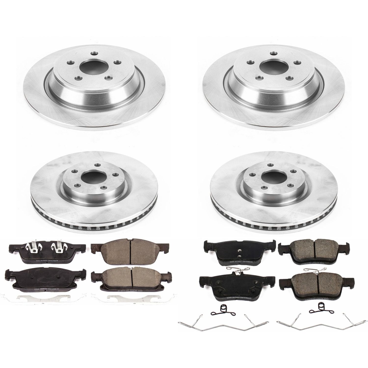 Oe Stock Replacement Low-Dust Ceramic Brake Pad And Rotor Kit