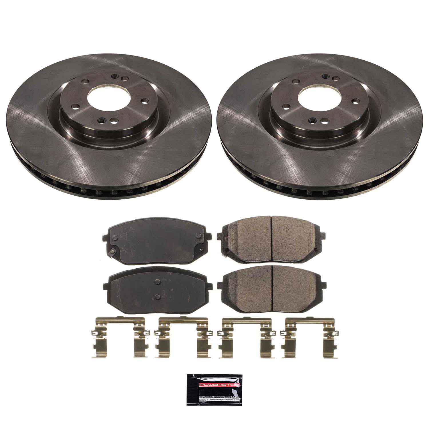 Oe Stock Replacement Low-Dust Ceramic Brake Pad And Rotor Kit