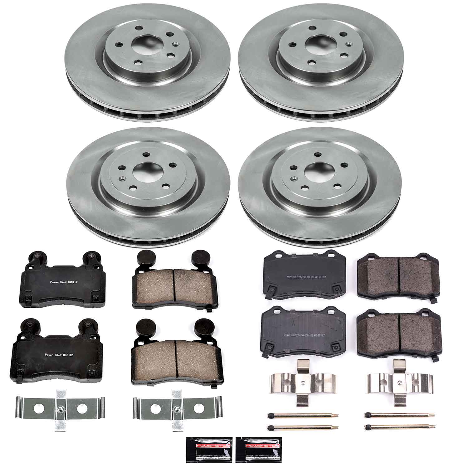 Oe Stock Replacement Low-Dust Ceramic Brake Pad And Rotor Kit