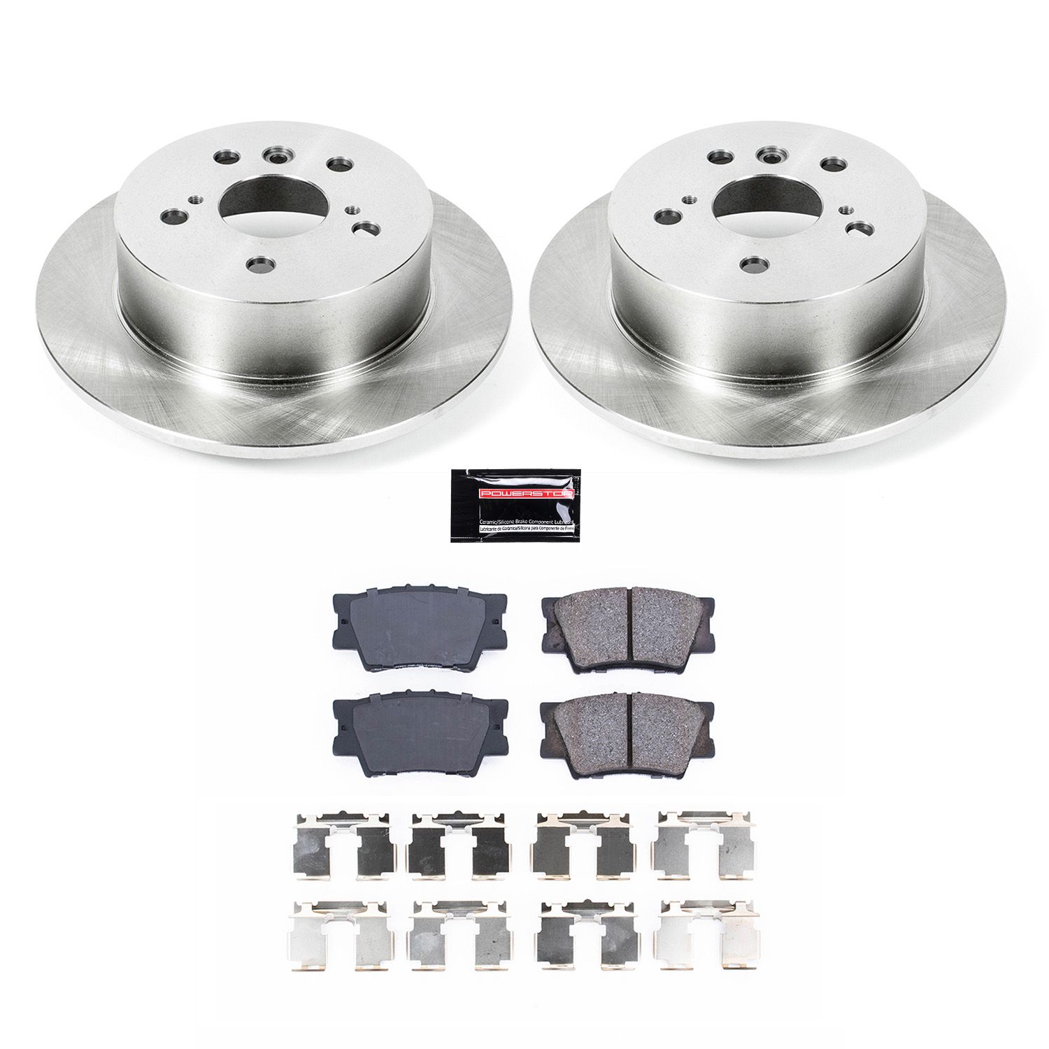 Oe Stock Replacement Low-Dust Ceramic Brake Pad And Rotor Kit