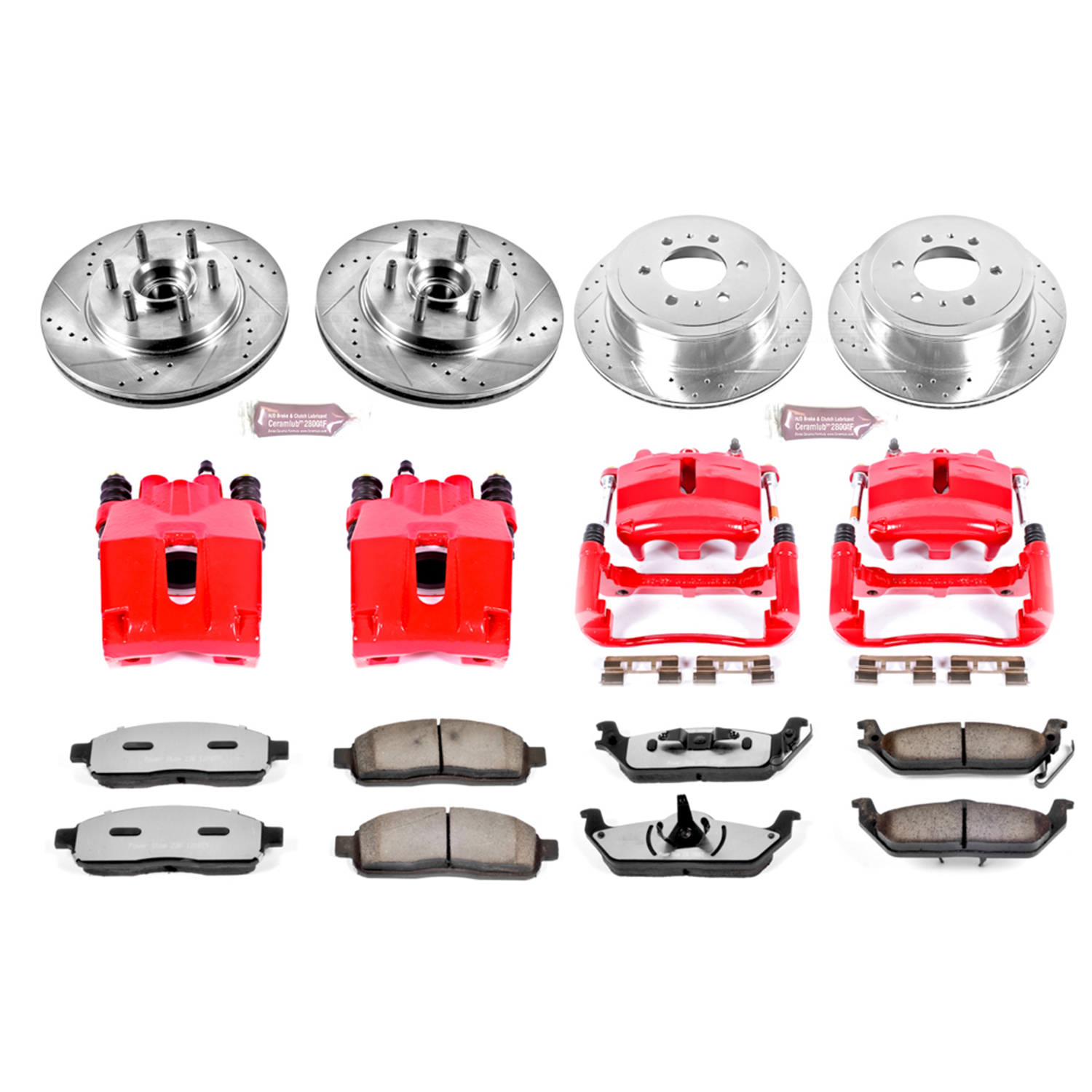 Z36 Truck and SUV Ceramic Brake Pad, Drilled & Slotted Rotor, and Caliper Kit