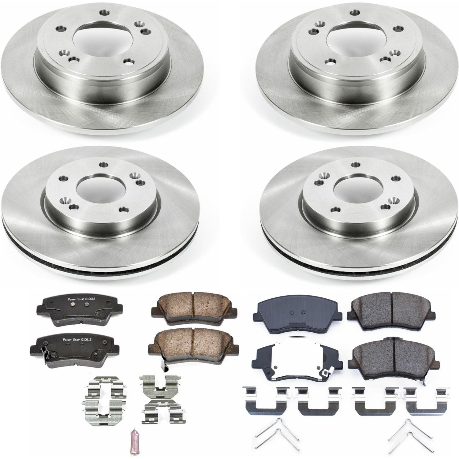 Oe Stock Replacement Low-Dust Ceramic Brake Pad And Rotor Kit