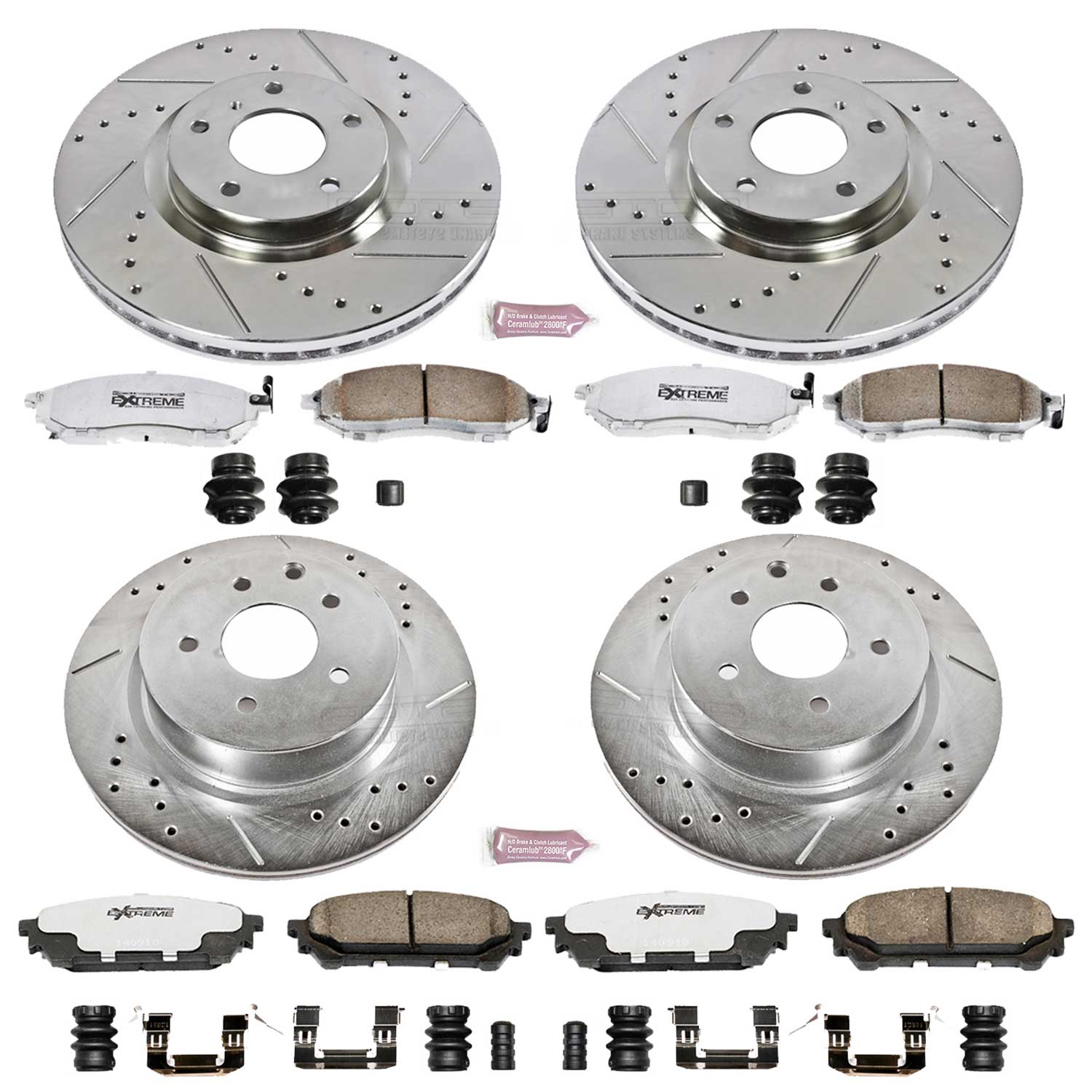 Z26 Street Performance Ceramic Brake Pad and Drilled & Slotted Rotor Kit