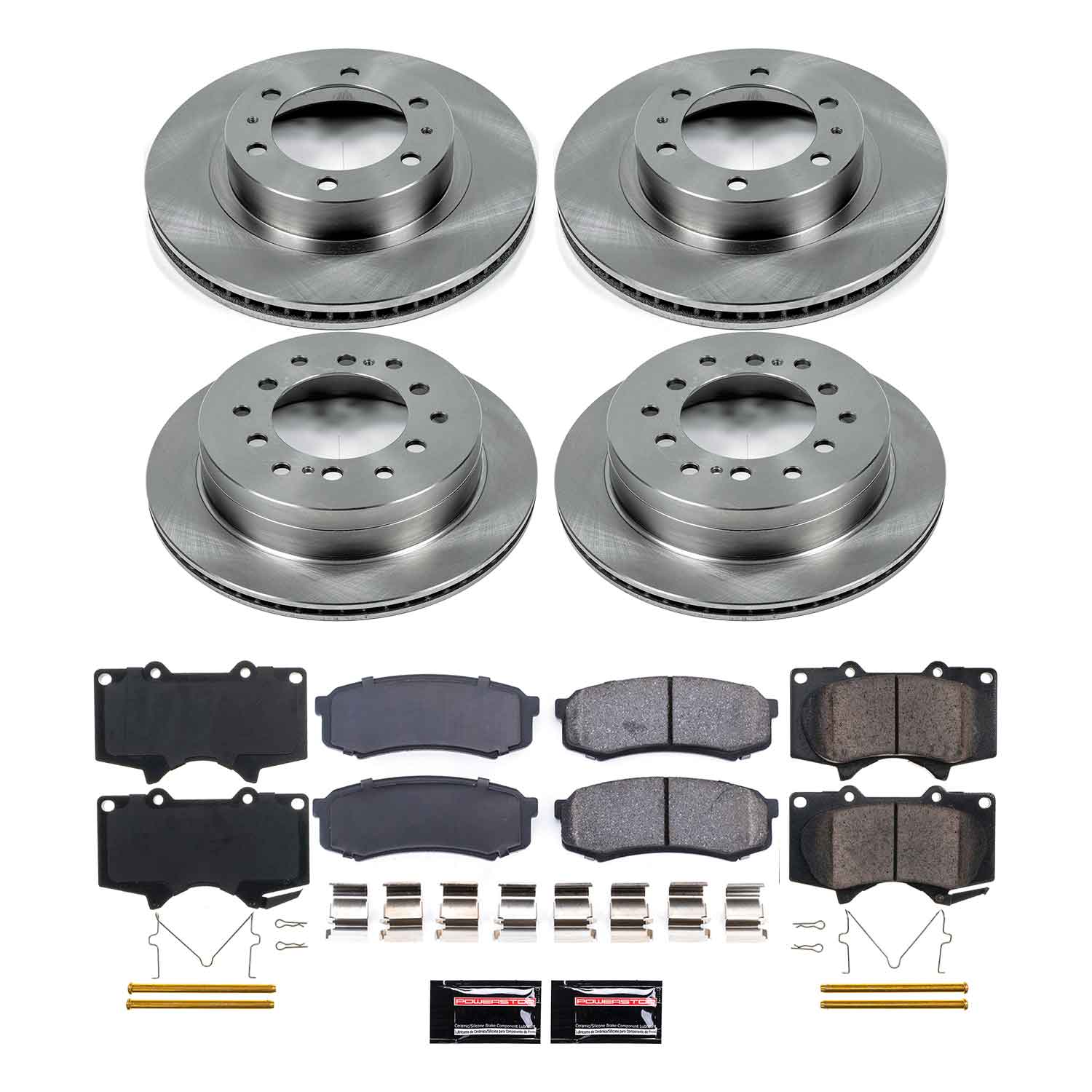 Oe Stock Replacement Low-Dust Ceramic Brake Pad And Rotor Kit