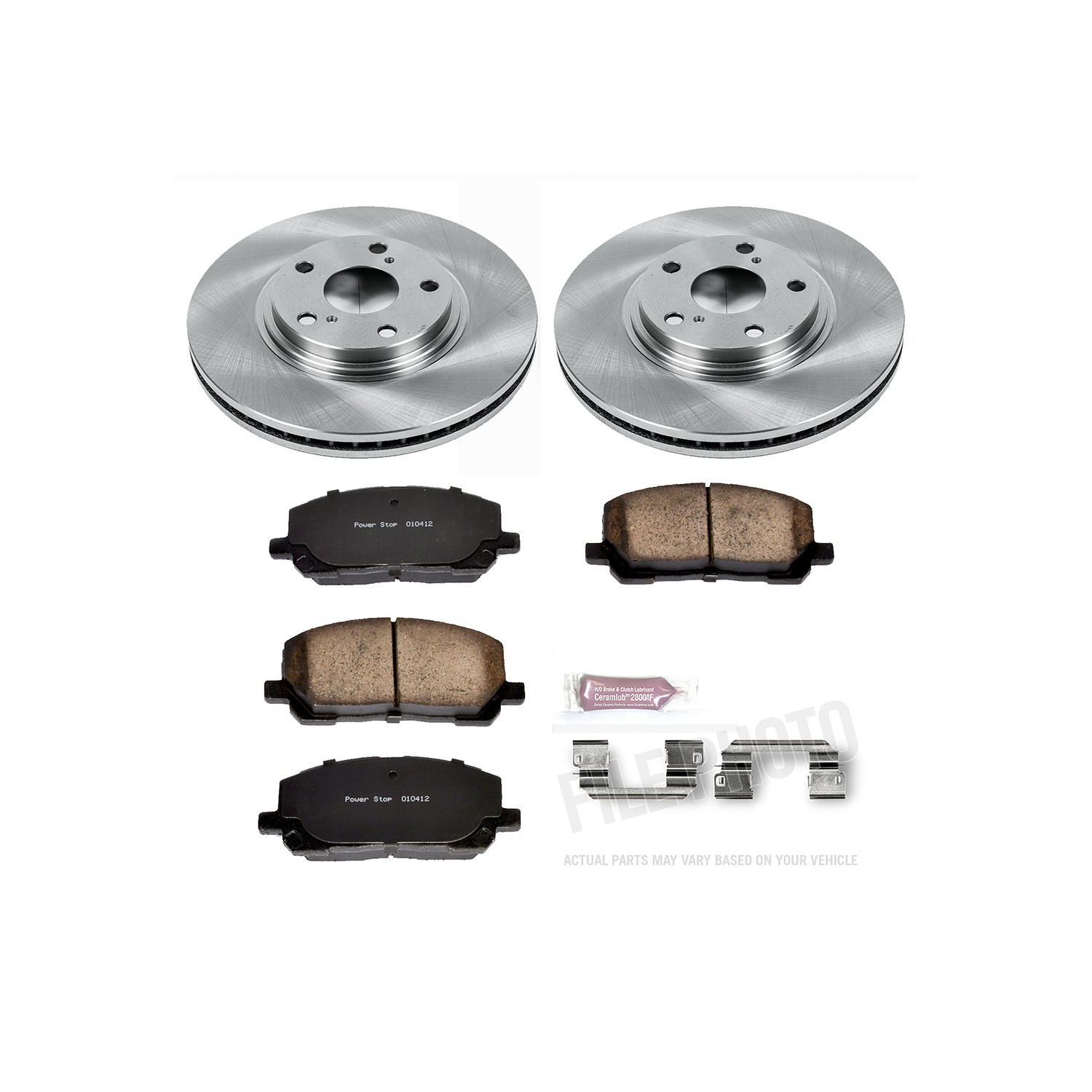 Oe Stock Replacement Low-Dust Ceramic Brake Pad And Rotor Kit