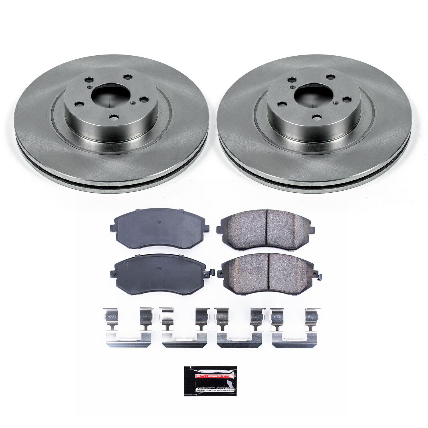 Oe Stock Replacement Low-Dust Ceramic Brake Pad And Rotor Kit