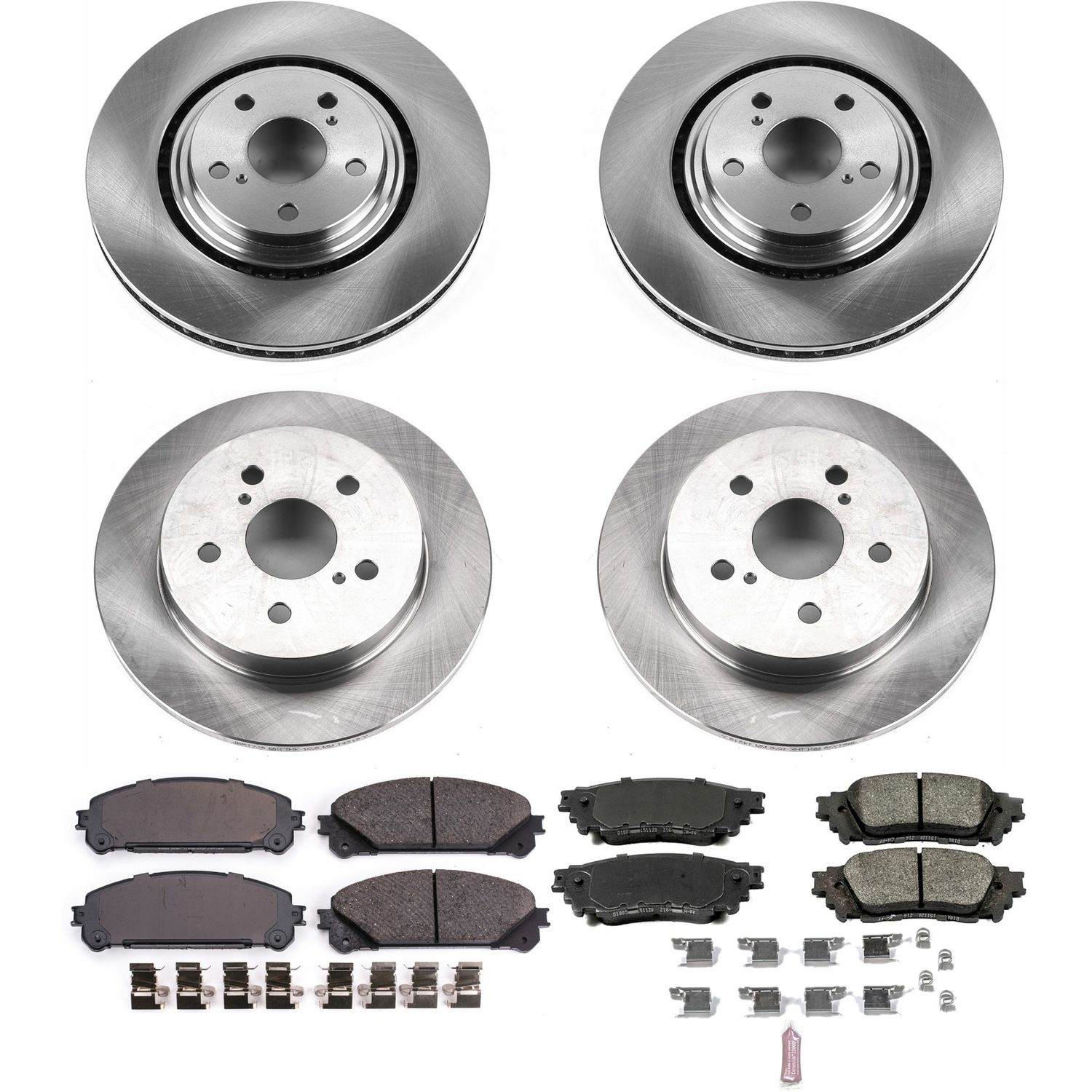 Oe Stock Replacement Low-Dust Ceramic Brake Pad And Rotor Kit