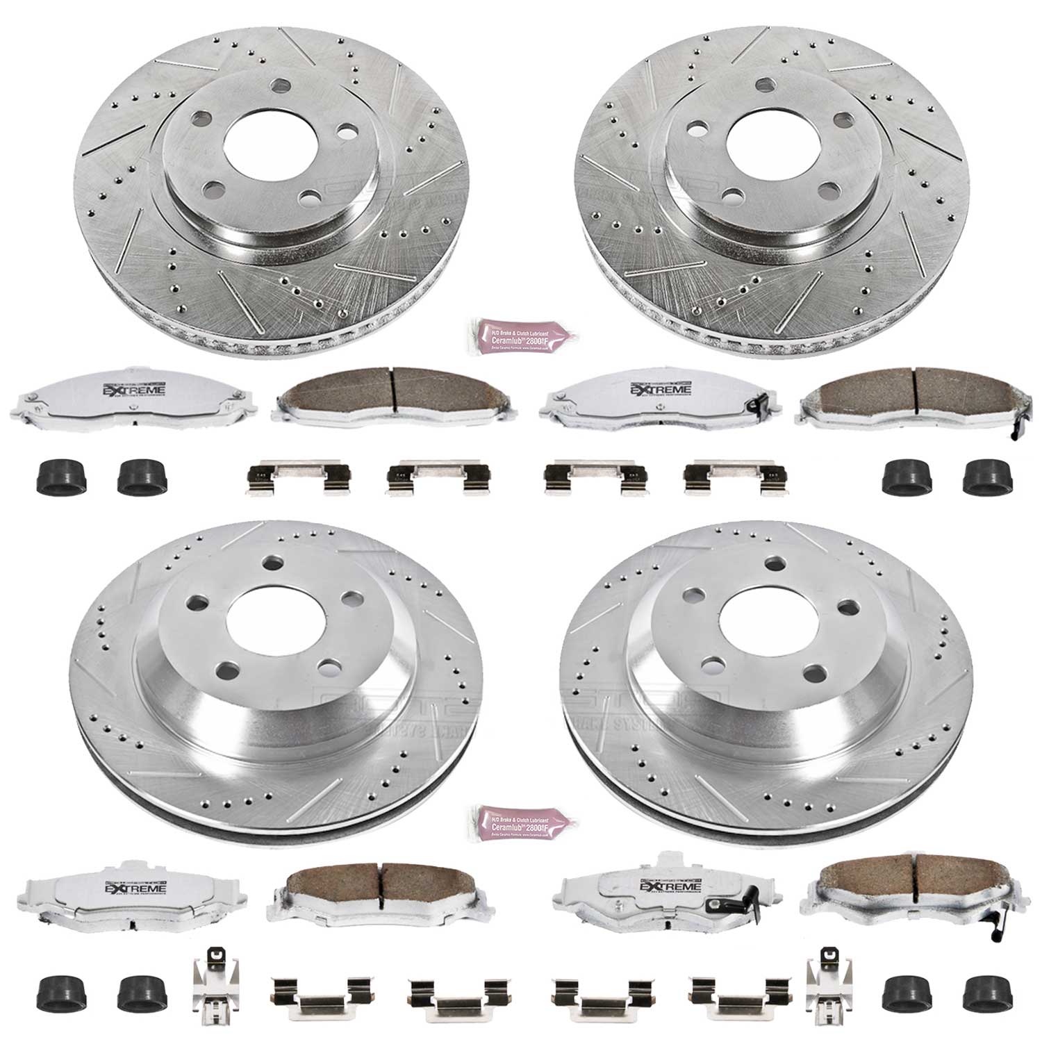 Z26 Street Performance Ceramic Brake Pad and Drilled & Slotted Rotor Kit