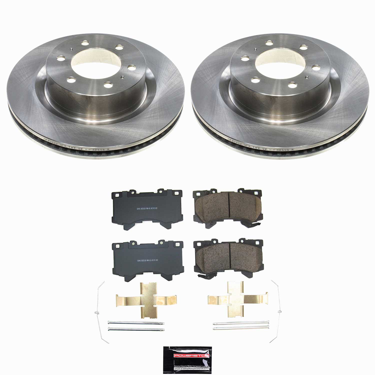 Oe Stock Replacement Low-Dust Ceramic Brake Pad And Rotor Kit
