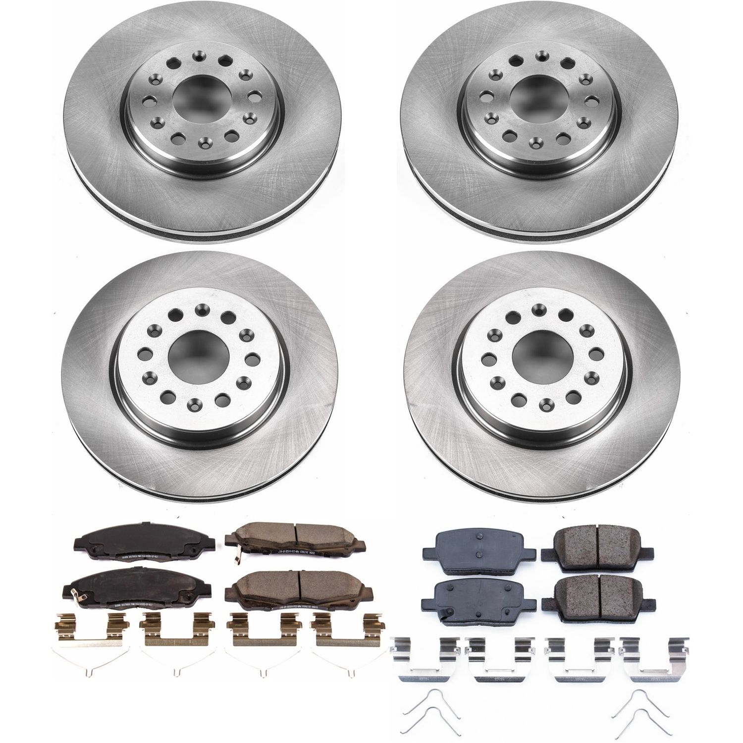 Oe Stock Replacement Low-Dust Ceramic Brake Pad And Rotor Kit