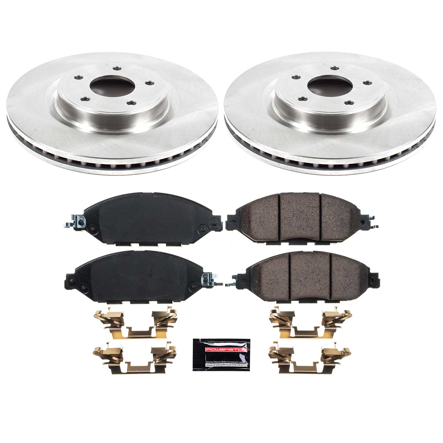 Oe Stock Replacement Low-Dust Ceramic Brake Pad And Rotor Kit