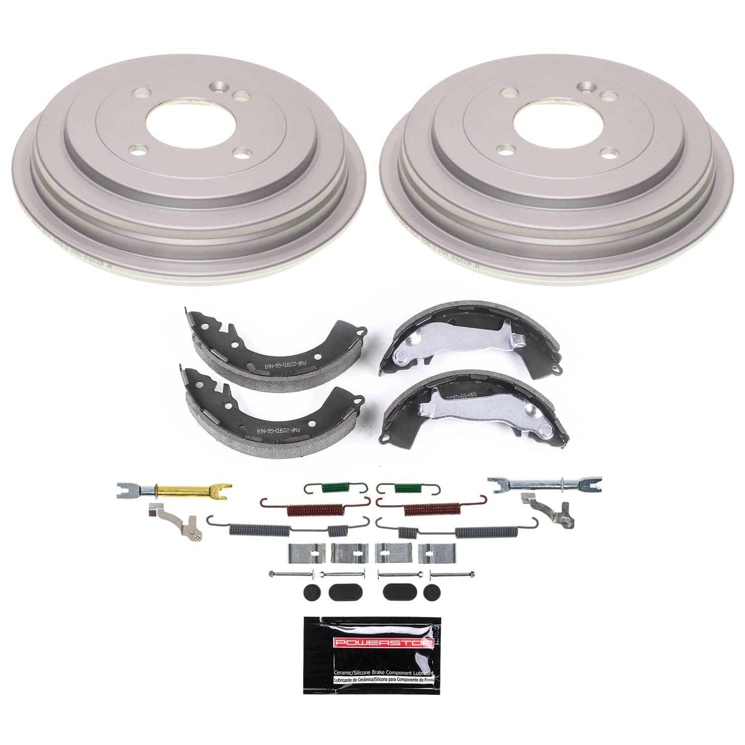 Oe Stock Replacement Low-Dust Ceramic Brake Pad, Rotors, Drum + Shoe Kit