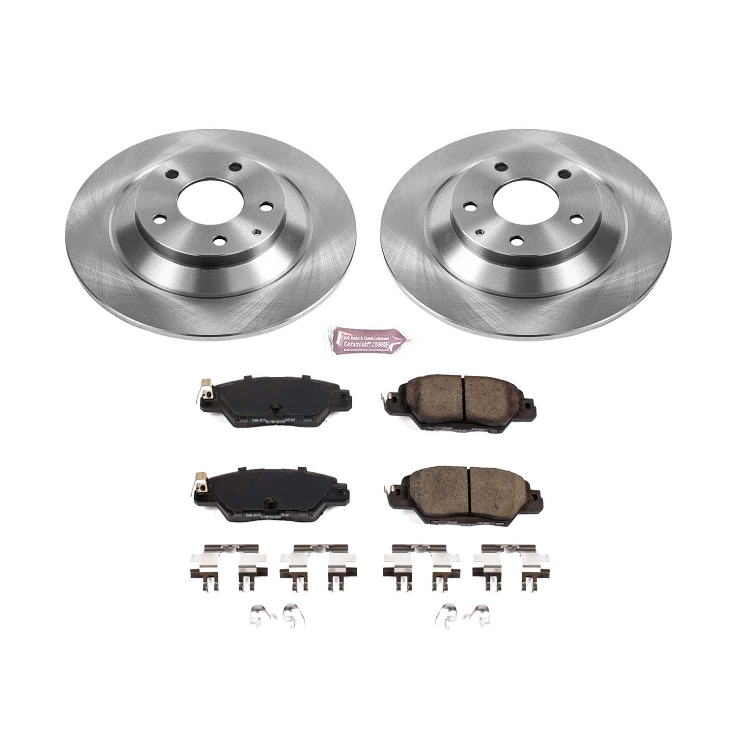 Oe Stock Replacement Low-Dust Ceramic Brake Pad And Rotor Kit