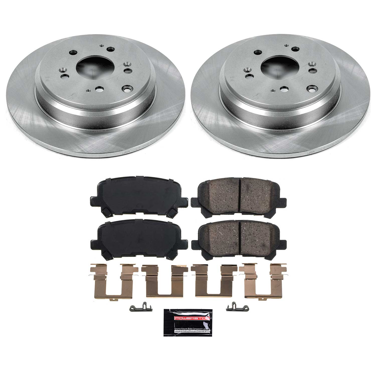 Oe Stock Replacement Low-Dust Ceramic Brake Pad And Rotor Kit