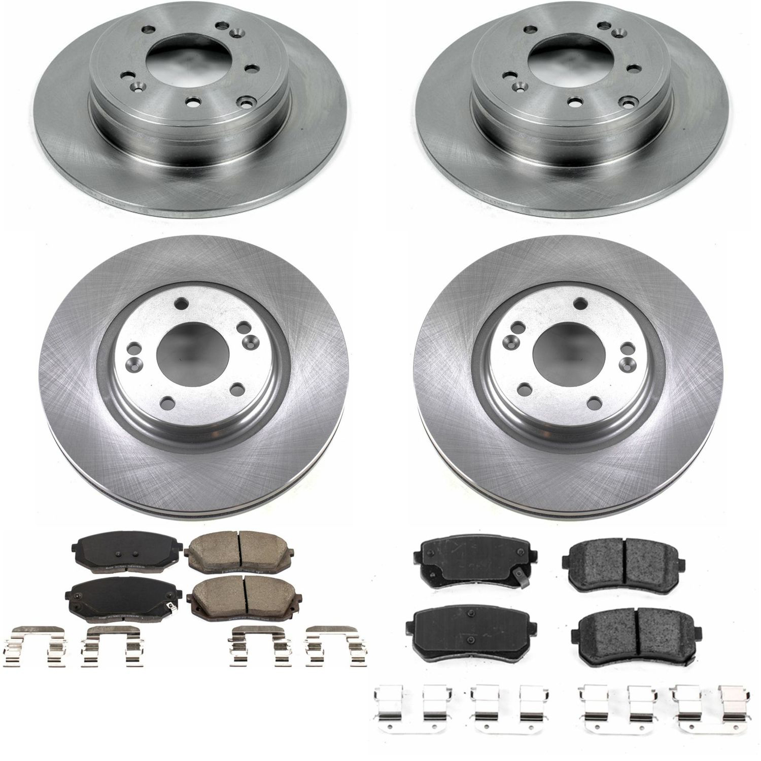 Oe Stock Replacement Low-Dust Ceramic Brake Pad And Rotor Kit