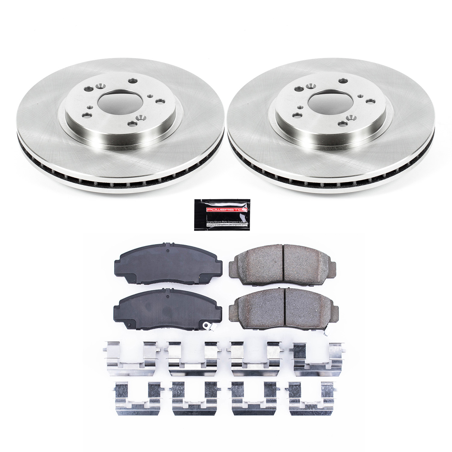 Oe Stock Replacement Low-Dust Ceramic Brake Pad And Rotor Kit