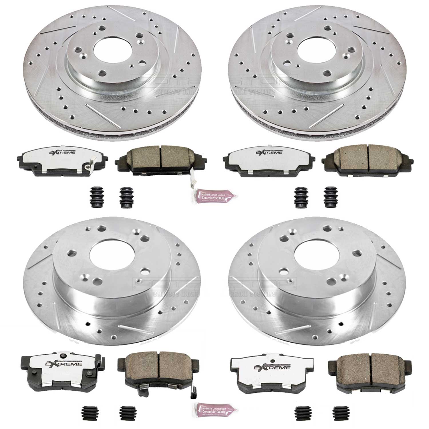 Z26 Street Performance Ceramic Brake Pad and Drilled & Slotted Rotor Kit