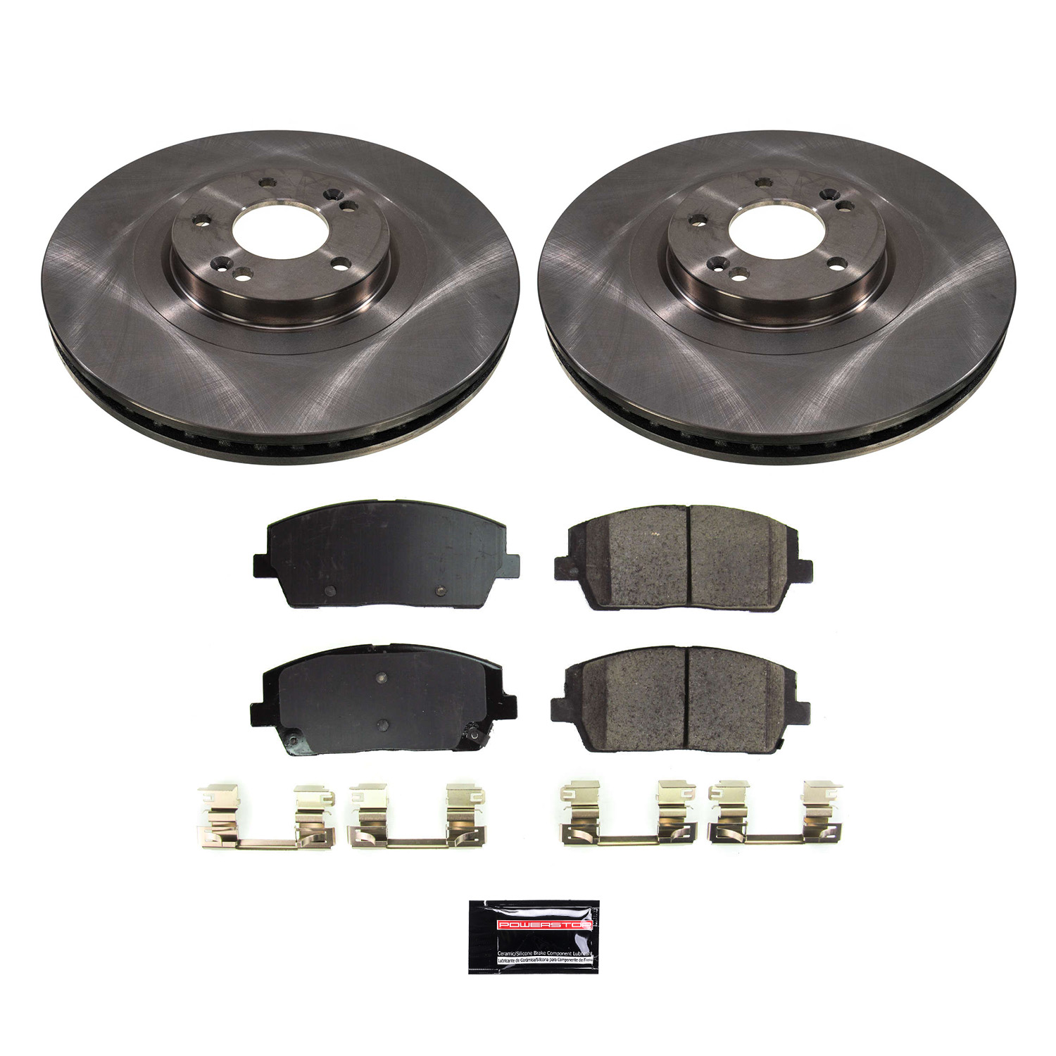 Oe Stock Replacement Low-Dust Ceramic Brake Pad And Rotor Kit