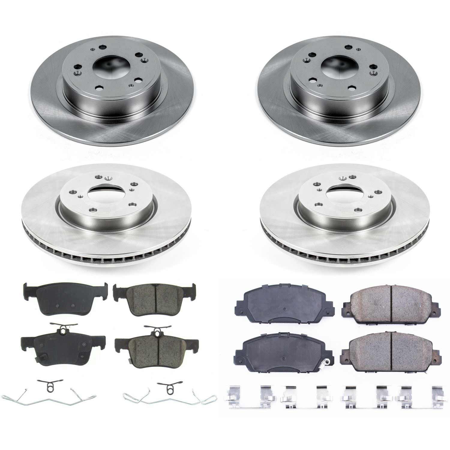 Oe Stock Replacement Low-Dust Ceramic Brake Pad And Rotor Kit