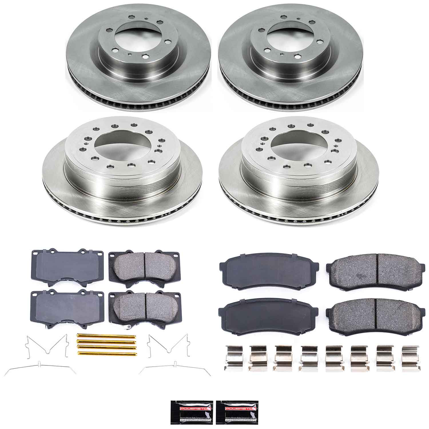 Oe Stock Replacement Low-Dust Ceramic Brake Pad And Rotor Kit