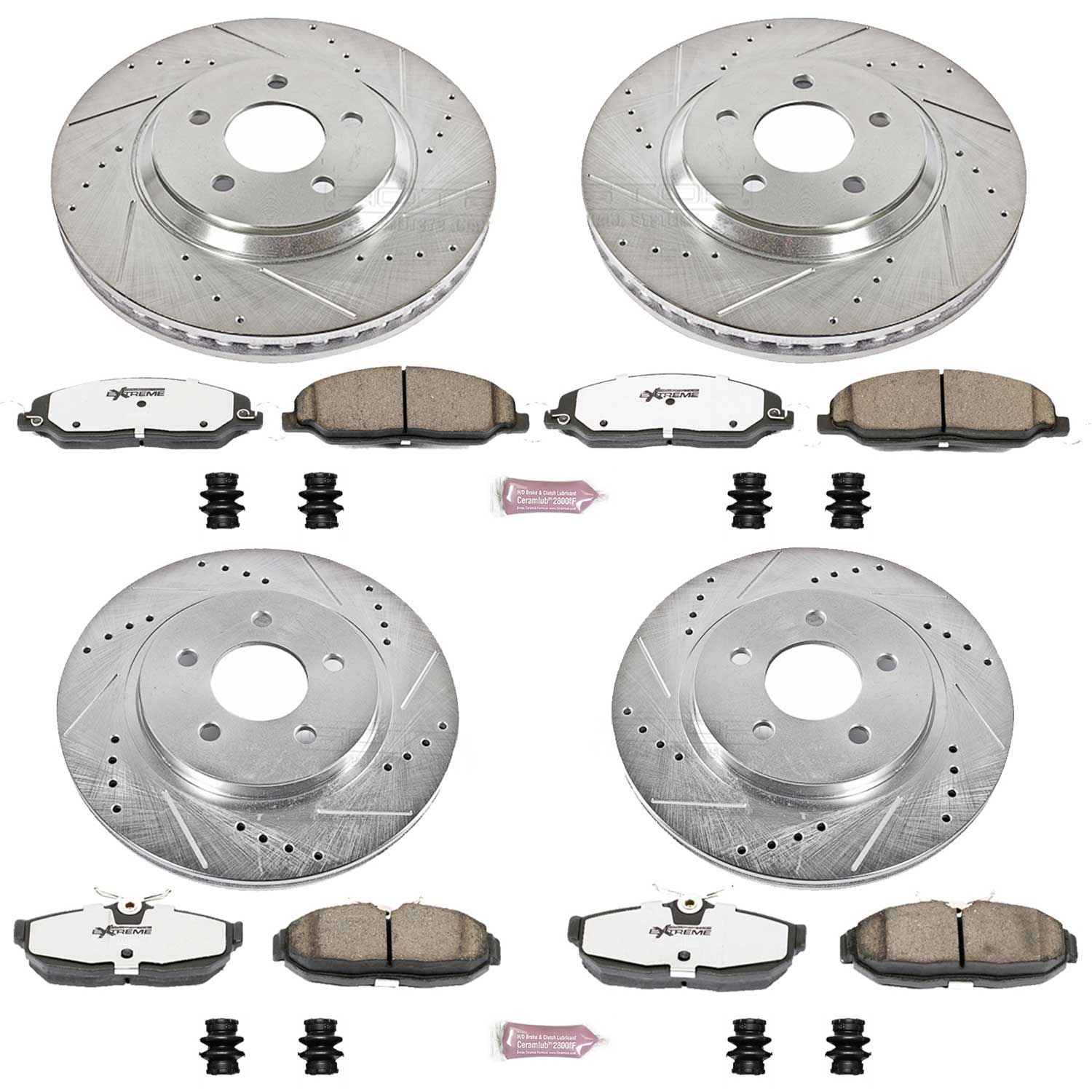 Z26 Street Performance Ceramic Brake Pad and Drilled & Slotted Rotor Kit