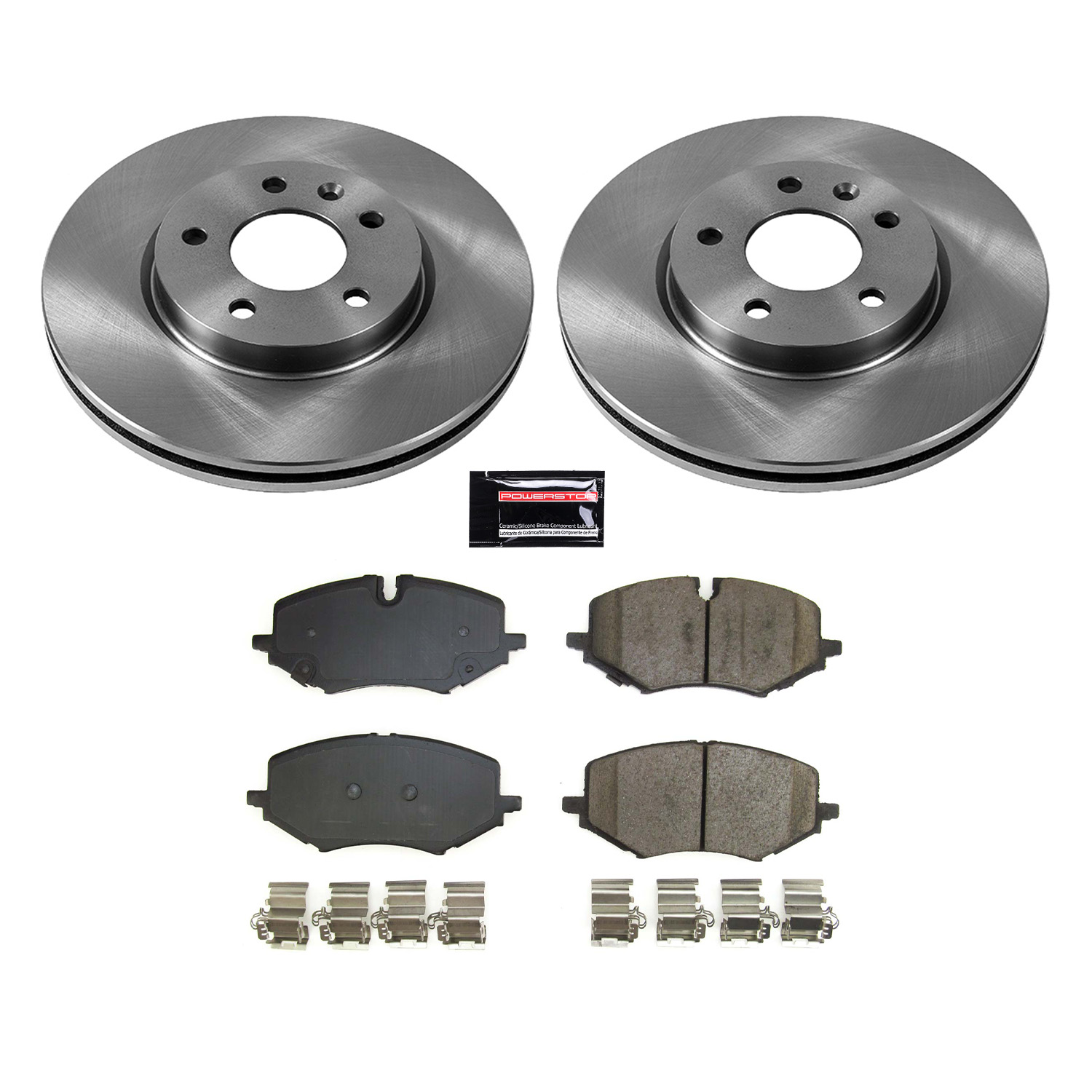 Oe Stock Replacement Low-Dust Ceramic Brake Pad And Rotor Kit