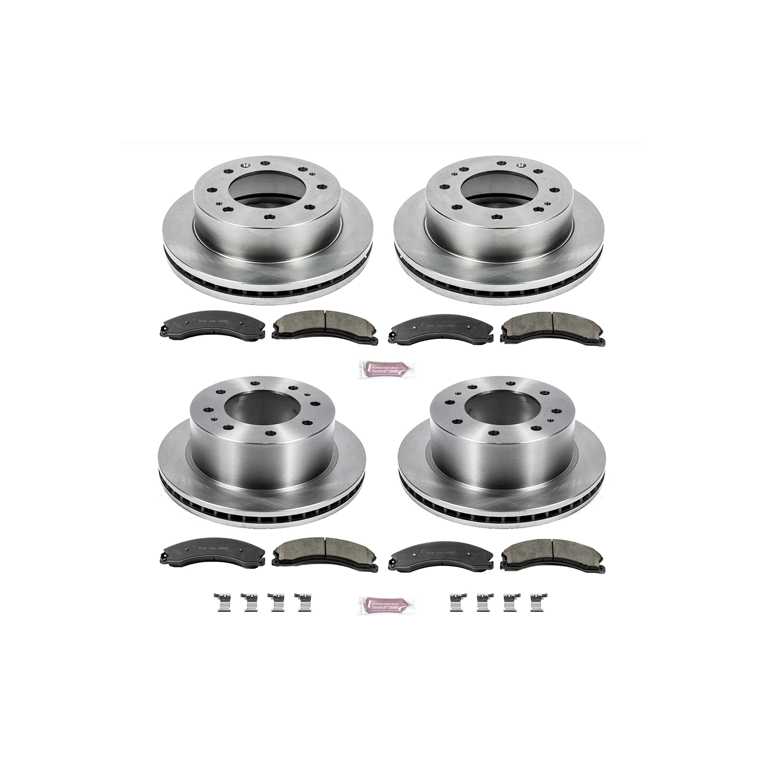 Oe Stock Replacement Low-Dust Ceramic Brake Pad And Rotor Kit