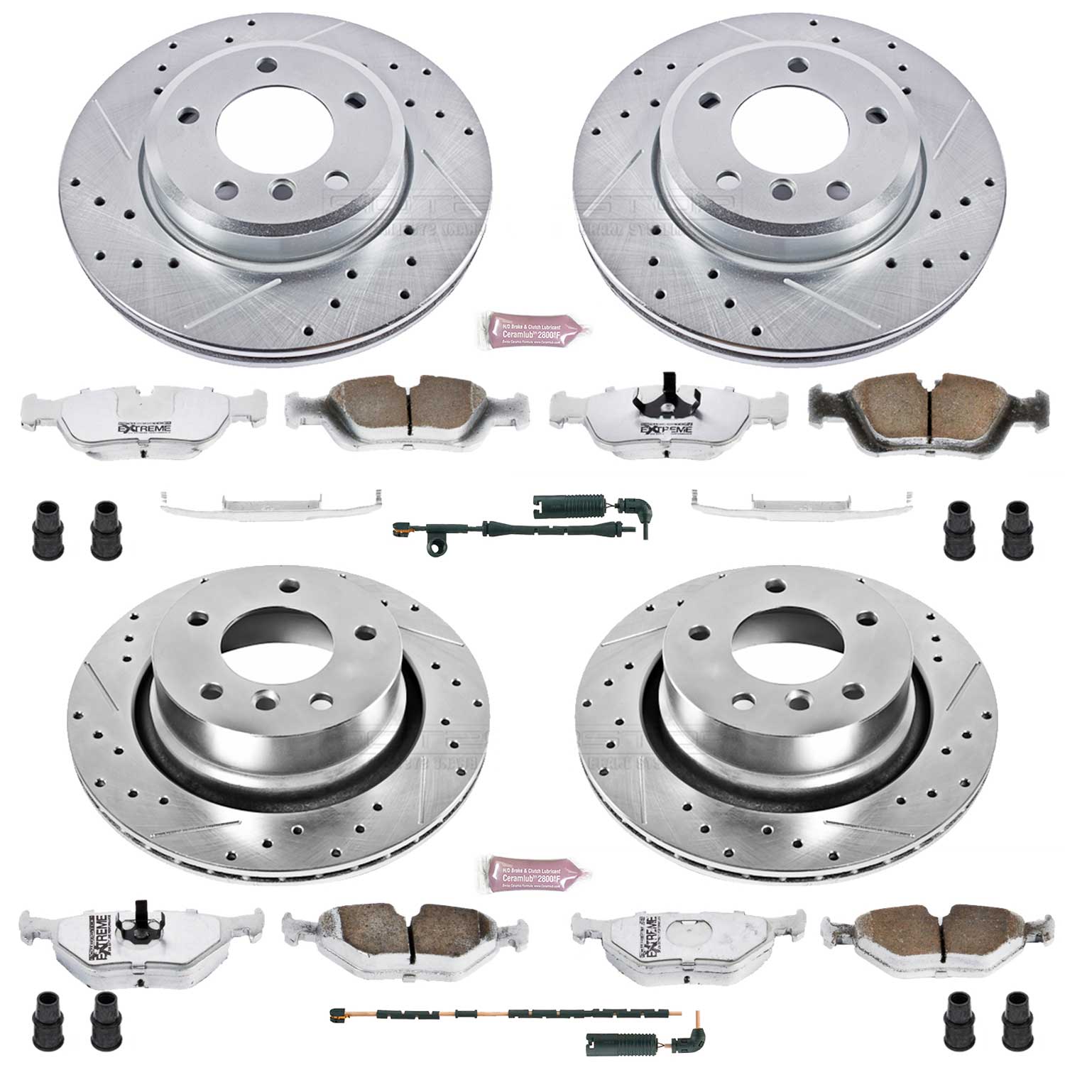 Z26 Street Performance Ceramic Brake Pad and Drilled & Slotted Rotor Kit